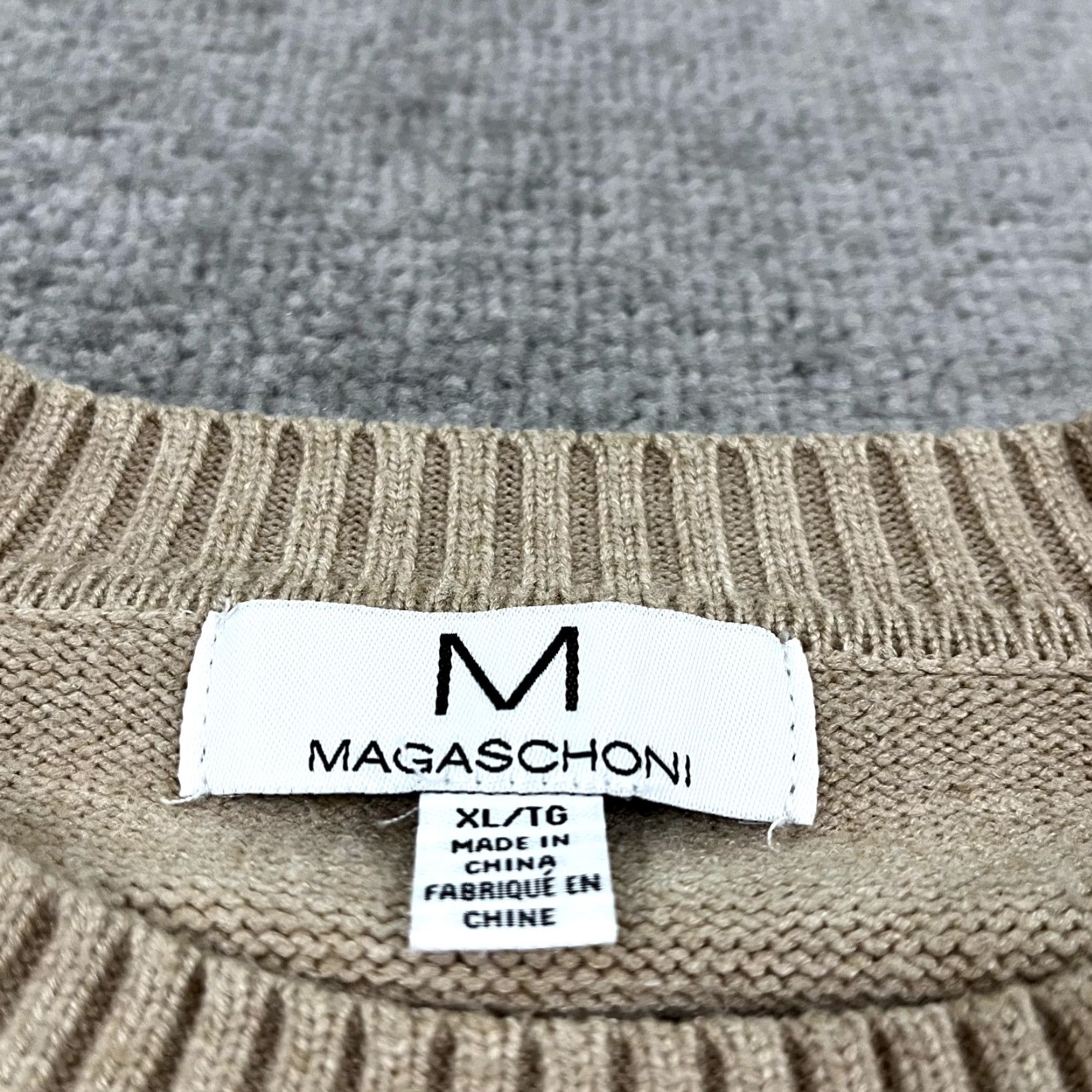 Vintage MAGASCHONI Sweater Women XL Brown Knit Crew Neck Pullover Stretch Casual Size XL / US 12-14 / IT 48-50 - 2 Thumbnail