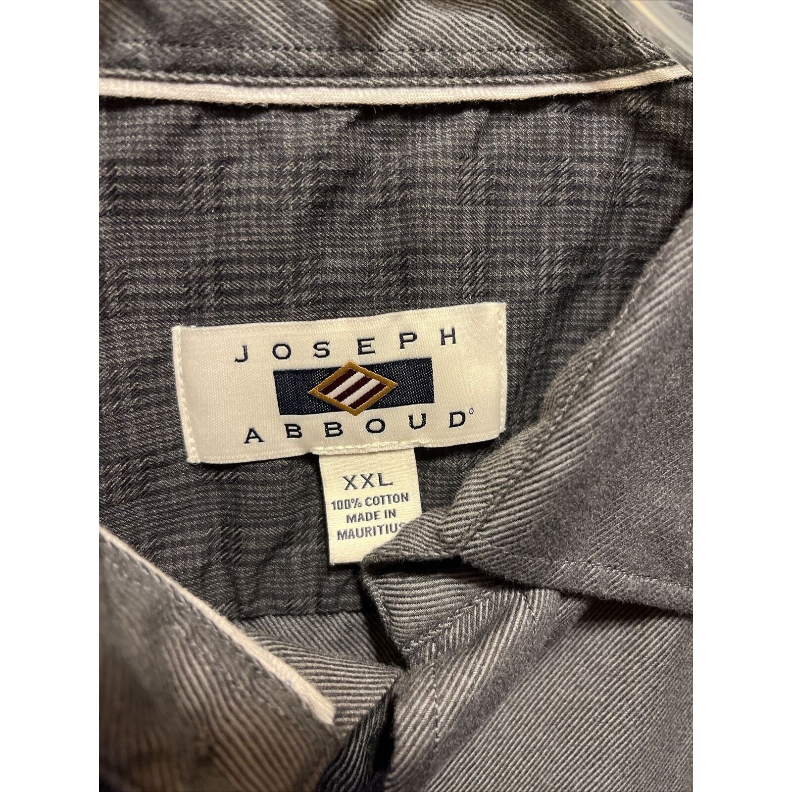 Joseph Abboud Joseph Abboud Men's XXL Dark Gray LS Button Up Cotton Shirt Size US XXL / EU 58 / 5 - 3 Thumbnail