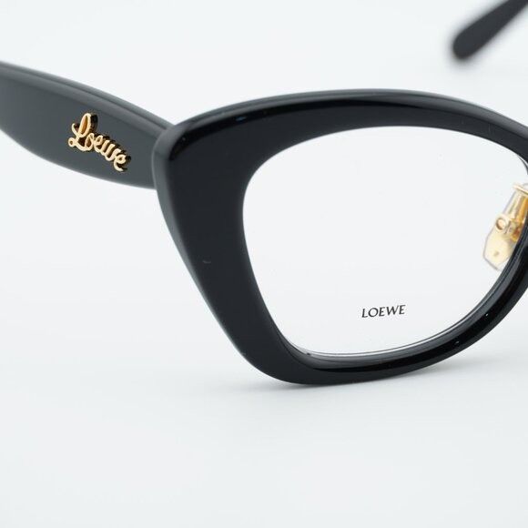 Loewe Loewe LW50067F 001 Eyeglasses Shiny Black 52mm Cat Eye Frame Size ONE SIZE - 4 Thumbnail