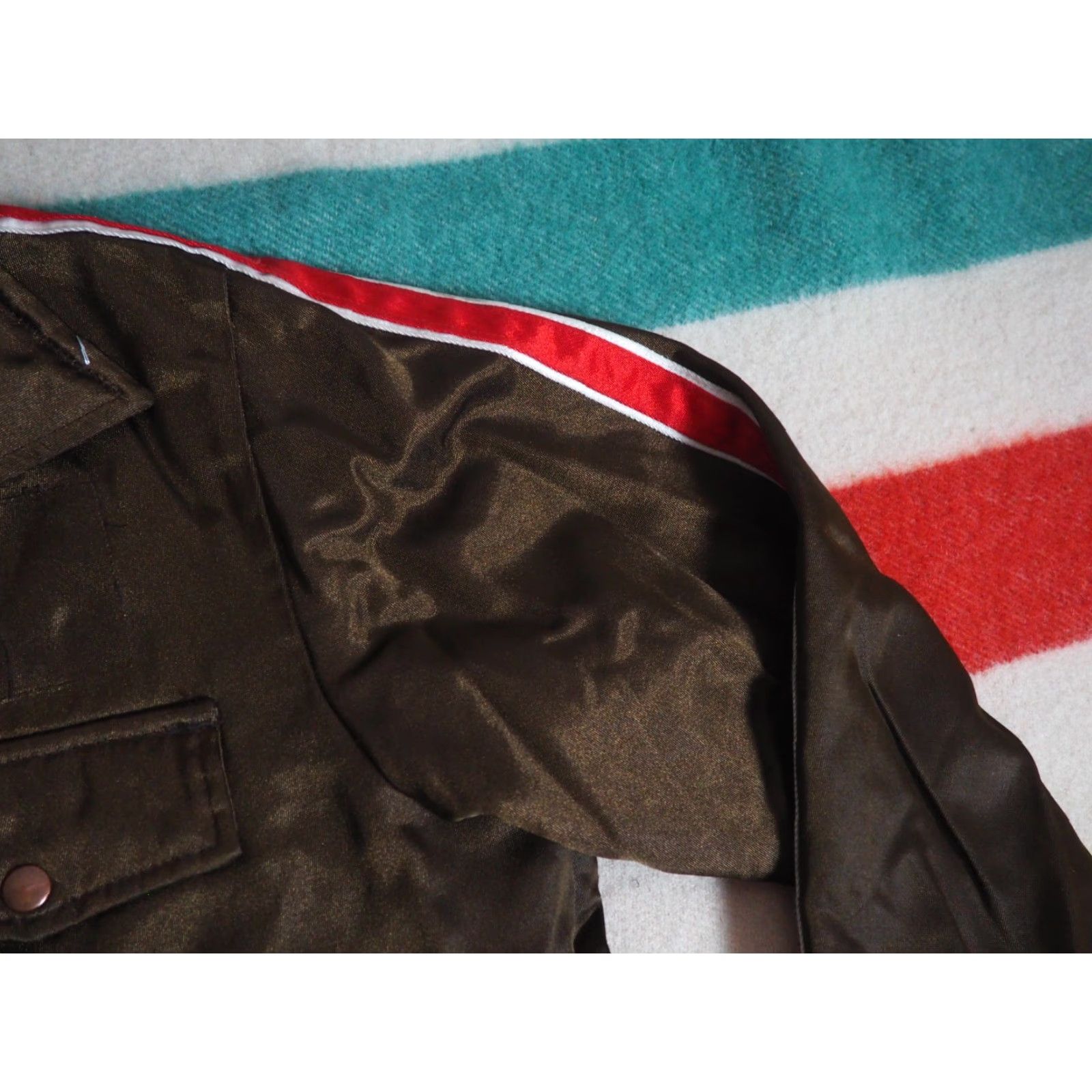 Vintage VTG 70s Amazon Sportswear Faded Brown Zip USA Striped Crop Work Jacket Mens L Size US L / EU 52-54 / 3 - 7 Thumbnail