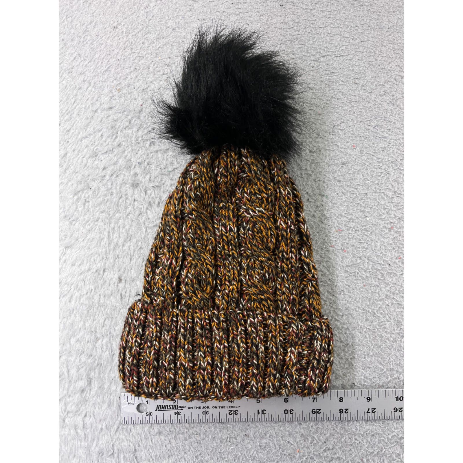 Vintage Time And Tru Beanie Toque Womens One Size Orange Knit Polyester Lined Faux Pom Size ONE SIZE - 4 Thumbnail
