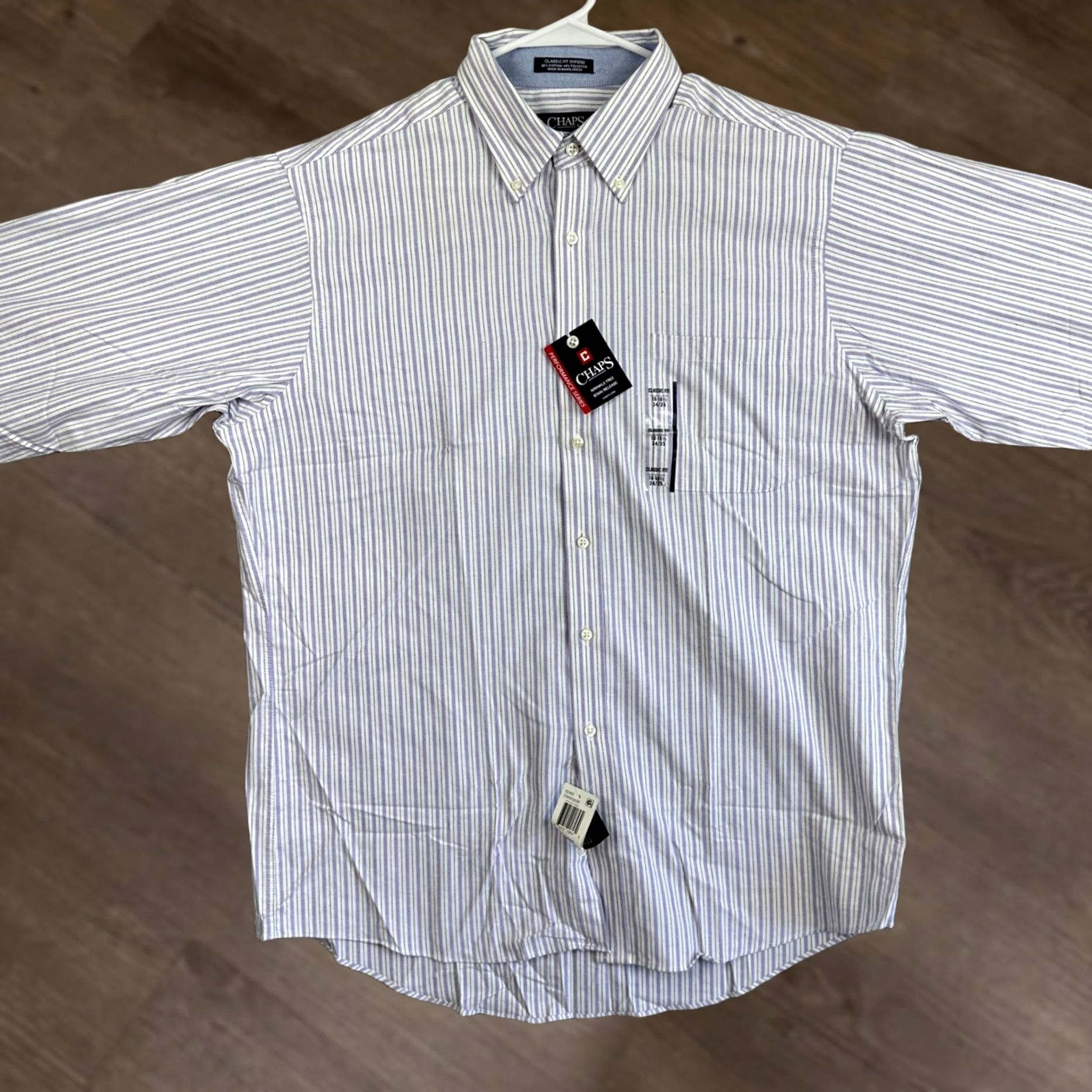 Chaps Chaps Shirt Dress Mens 16-16.5 34-35 White Purple Stripes Classic Fit Oxford NEW Shirt Mens 16-16.5 34-35 White Purple Stripes Classic Fit Oxford NEW Size 42R - 1 Thumbnail