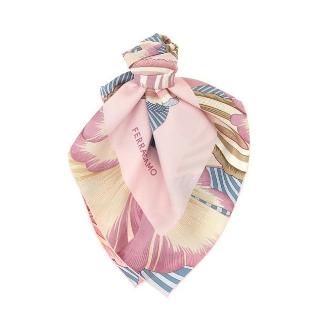 FERRAGAMO Pink Silk Scarf New & Authentic