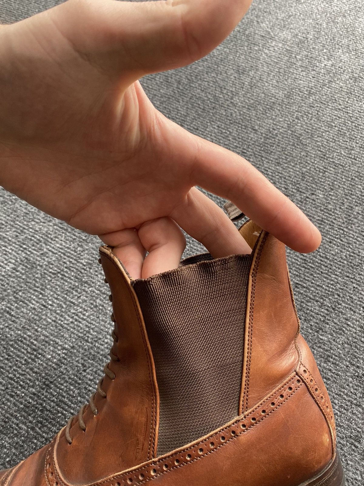 Handmade 🔥Bowen leather lace up chelsea uk6 1/2 boots rare handmade Size US 7.5 / EU 40-41 - 13 Thumbnail