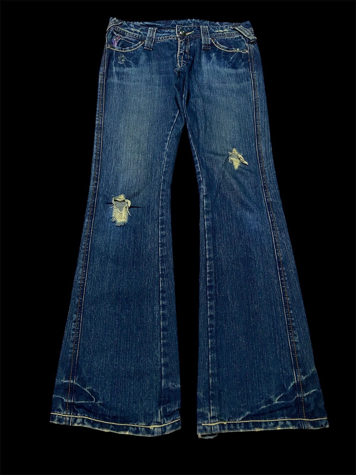 Japanese Brand × Vintage 💥FLARE 90s BOOTCUT DISTRESS💥 Size US 31 - 2 Thumbnail