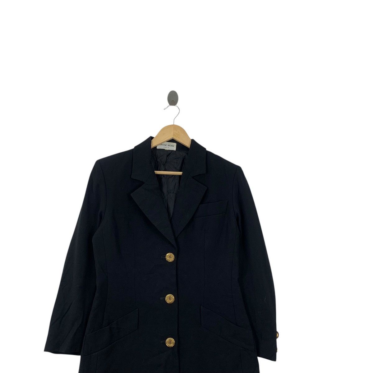 Hanae Mori Vintage HANAE MORI PAIRS Collection Gold Button Up Coat Size S / US 4 / IT 40 - 2 Thumbnail