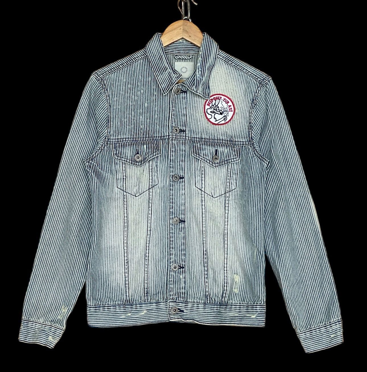 Japanese Brand Browny Vintage Hickory Distressed Denim Jacket Size US M / EU 48-50 / 2 - 1 Thumbnail