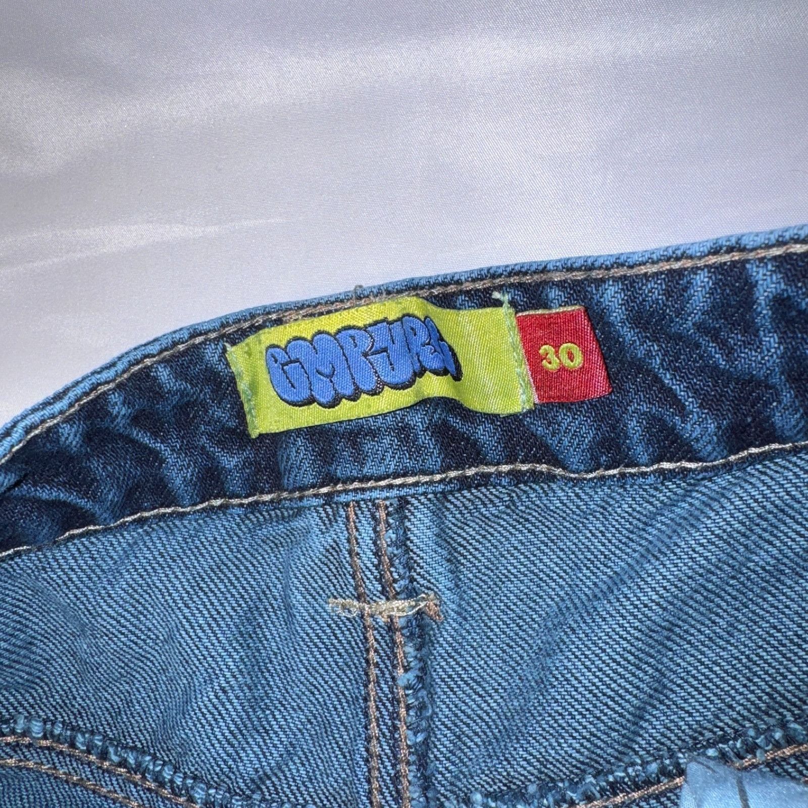 Empyre Empyre Jeans Mens 30x26 Blue Embriodered Pockets Baggy Easy Size US 30 / EU 46 - 5 Thumbnail