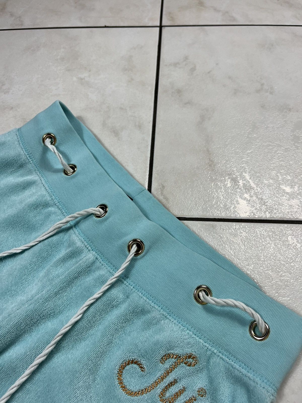 Juicy Couture × Vintage Vintage Juicy Couture Black label y2k velvet pants string Size 26" / US 2 / IT 38 - 11 Thumbnail