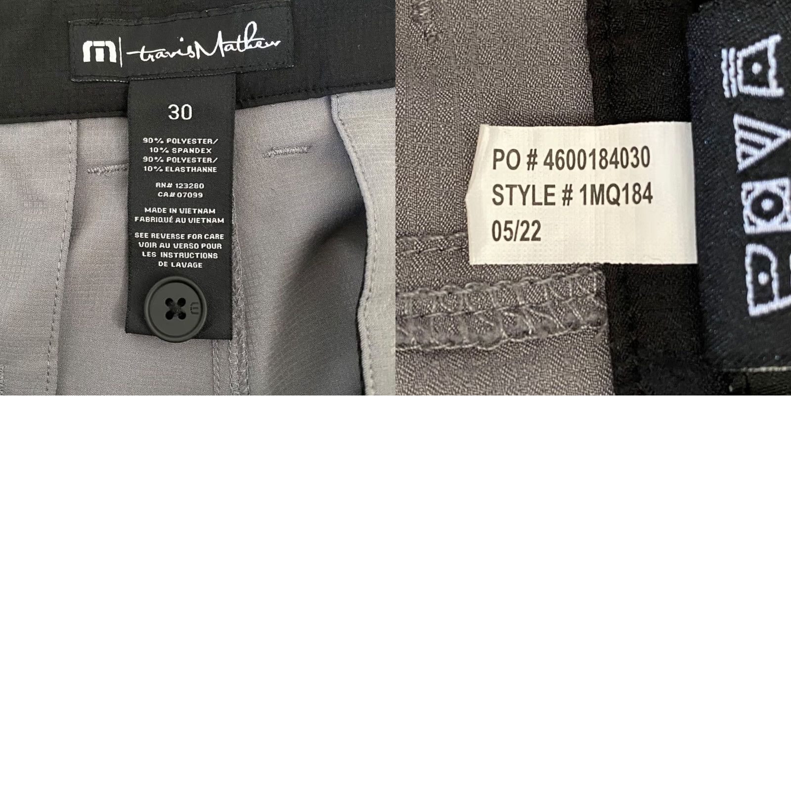 TravisMathew Travis Mathew Performance Chino Pants Gray Men's W30 Straight-Leg Golf Trousers Size US 30 / EU 46 - 8 Thumbnail