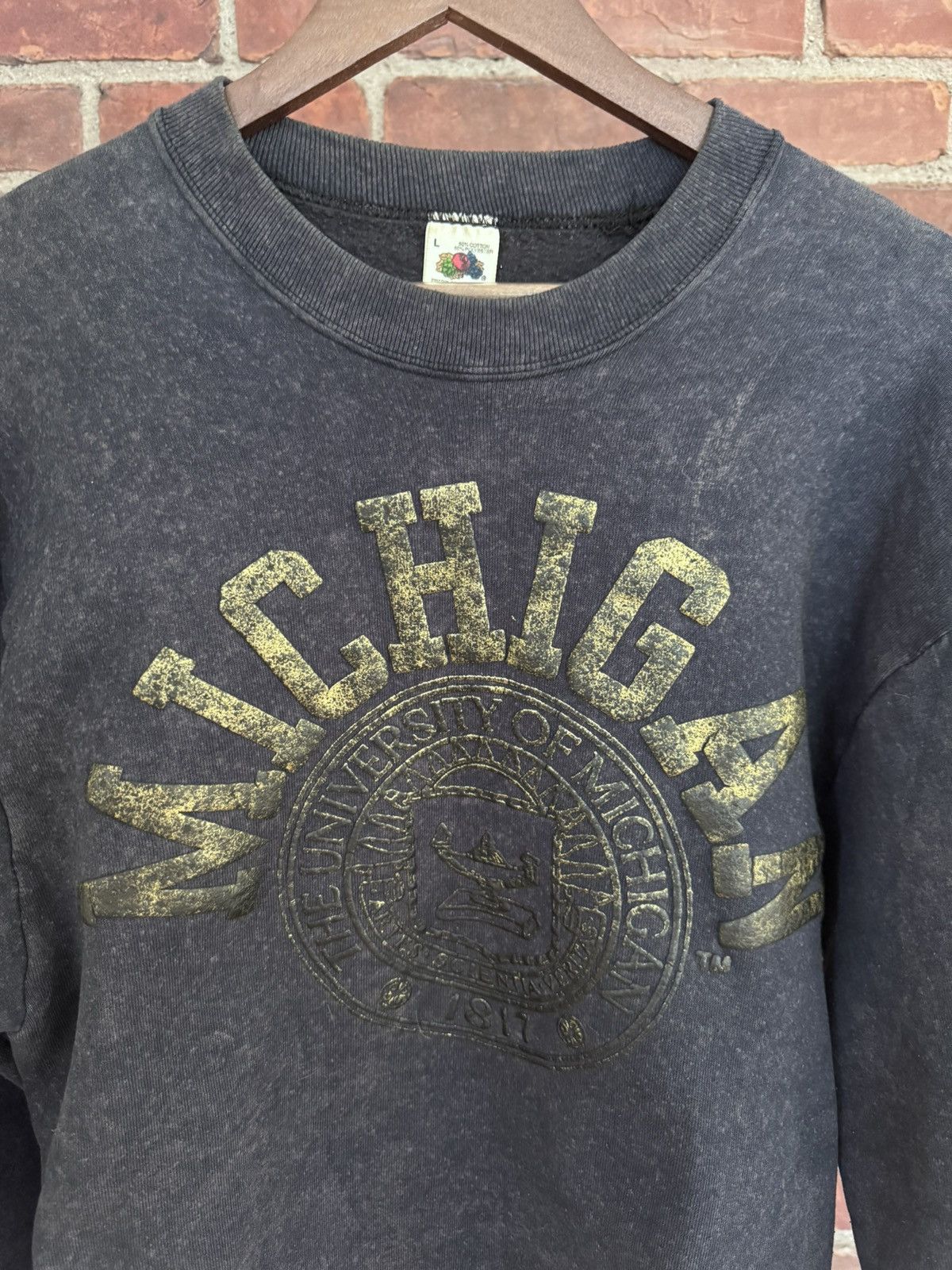 Vintage Vintage 90s University of Michigan Crewneck Sweatshirt Size US L / EU 52-54 / 3 - 2 Thumbnail