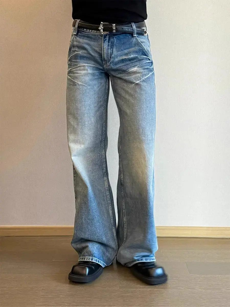 Japanese Brand × Jean Retro washed blue micro flared jeans Size US 32 / EU 48 - 2 Thumbnail