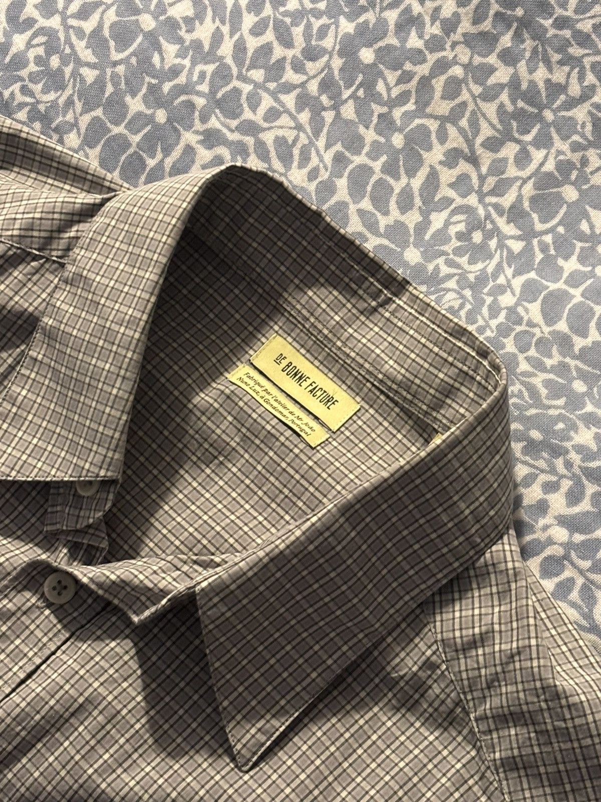 Small Check Shirt in Beige, Men's — image 2 of 3