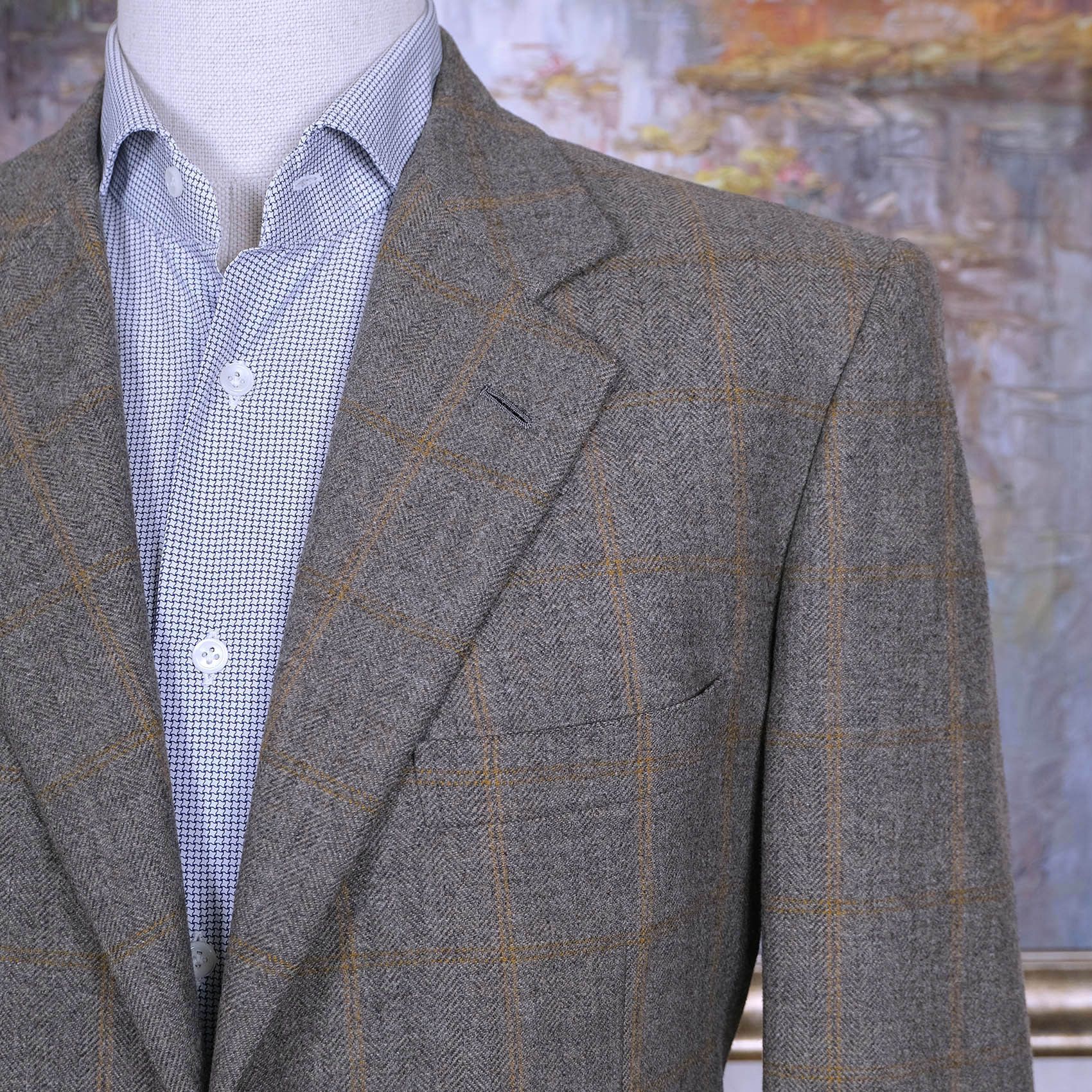 Brioni Brioni, grey handmade sports jacket, size 40UK, checked Size 40R - 2 Thumbnail
