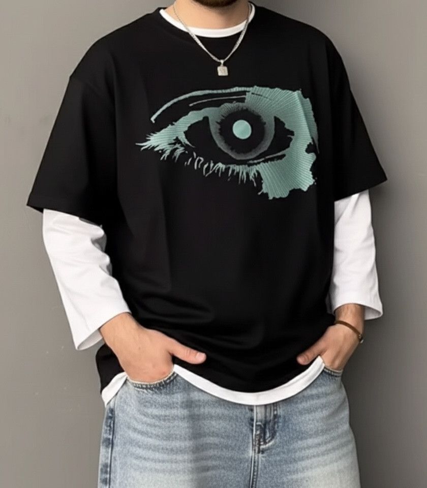 Other Streetwear Y2K Retro Green Eye Art Good Print TShirt Size US XL / EU 56 / 4 - 2 Thumbnail
