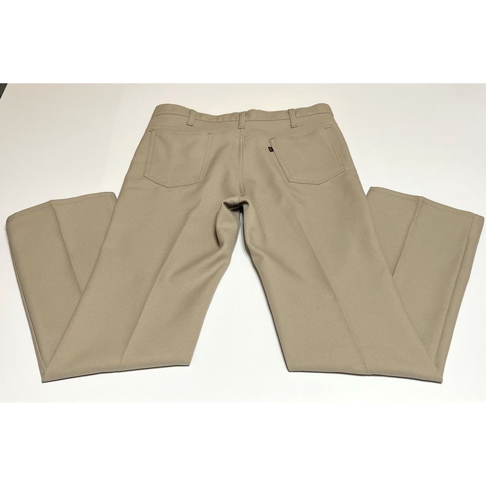 Levi's VINTAGE Levi's 517 Boot Cut Pants Mens 34x30 Beige Polyester Western Logo Pockets 90s 80s USA Dress Pants Regular Mens Size US 34 / EU 50 - 2 Thumbnail