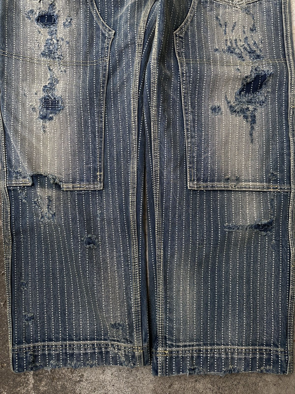 Japanese Brand Wabash Buckleback Double Knee Dungaree Striped Union Kountry Size US 36 / EU 52 - 5 Thumbnail