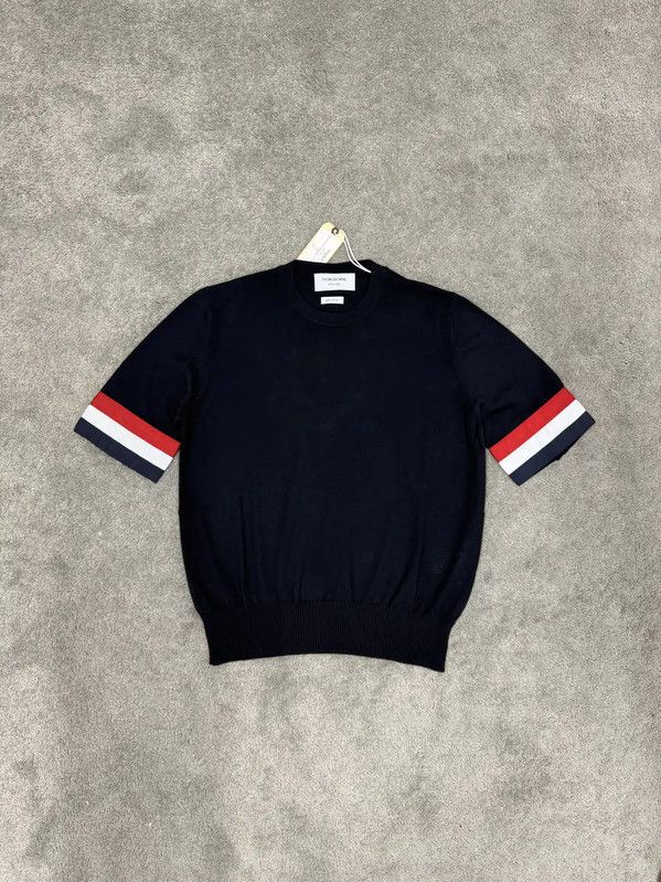 Thom Browne Thom Browne Black Wool Summer Short Sleeve Tee 0089 Size XL / US 12-14 / IT 48-50 - 1 Thumbnail