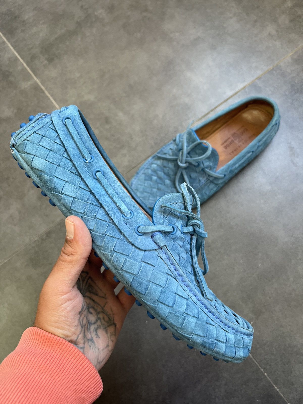 Car Shoe Vintage Car Shoe Bottega Veneta style woven suede loafers Size US 9 / EU 42 - 1 Thumbnail