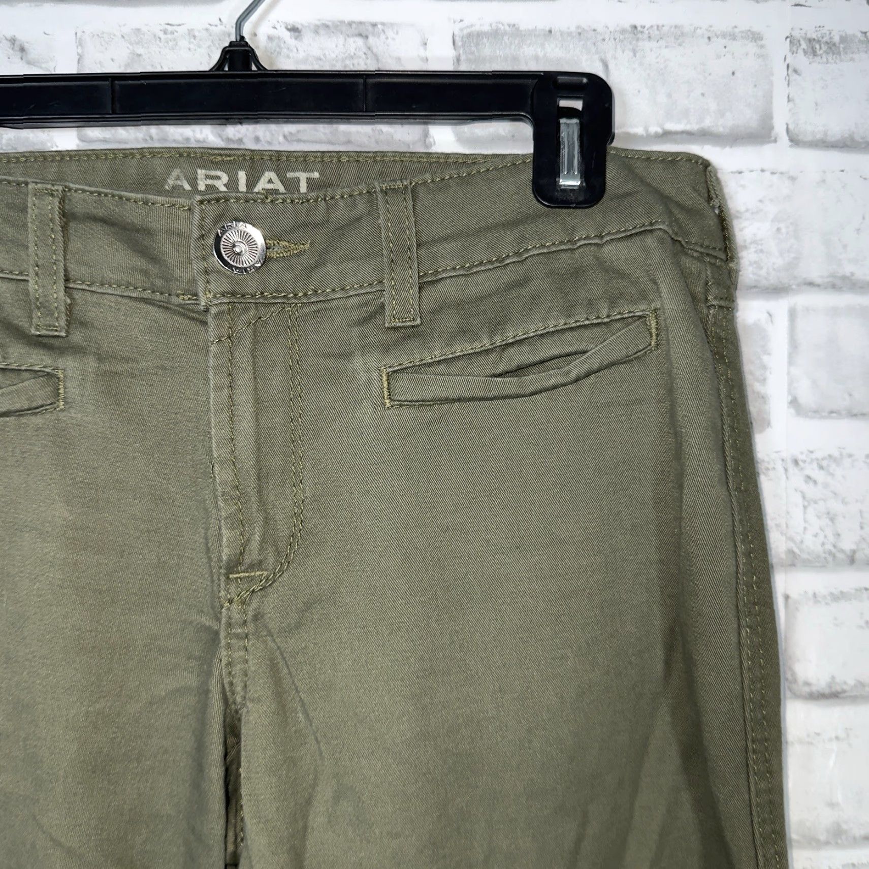 Ariat Ariat Denim Pants Women Green Cotton Blend Trouser 28x28 Regular Ankle Mens? Womens. Size 28" / US 6 / IT 42 - 2 Thumbnail