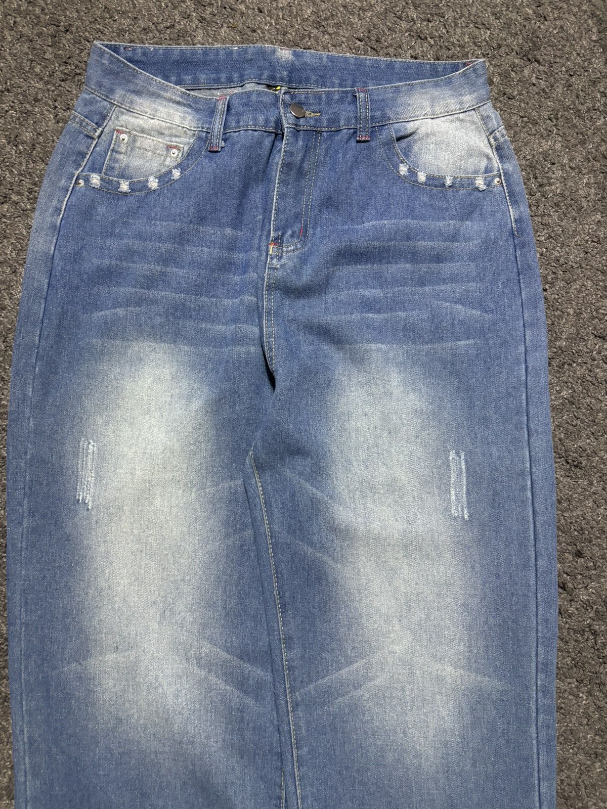 Jean × Vintage Vintage wide leg rare batman embroidered blue baggy jeans Size US 34 / EU 50 - 15 Thumbnail