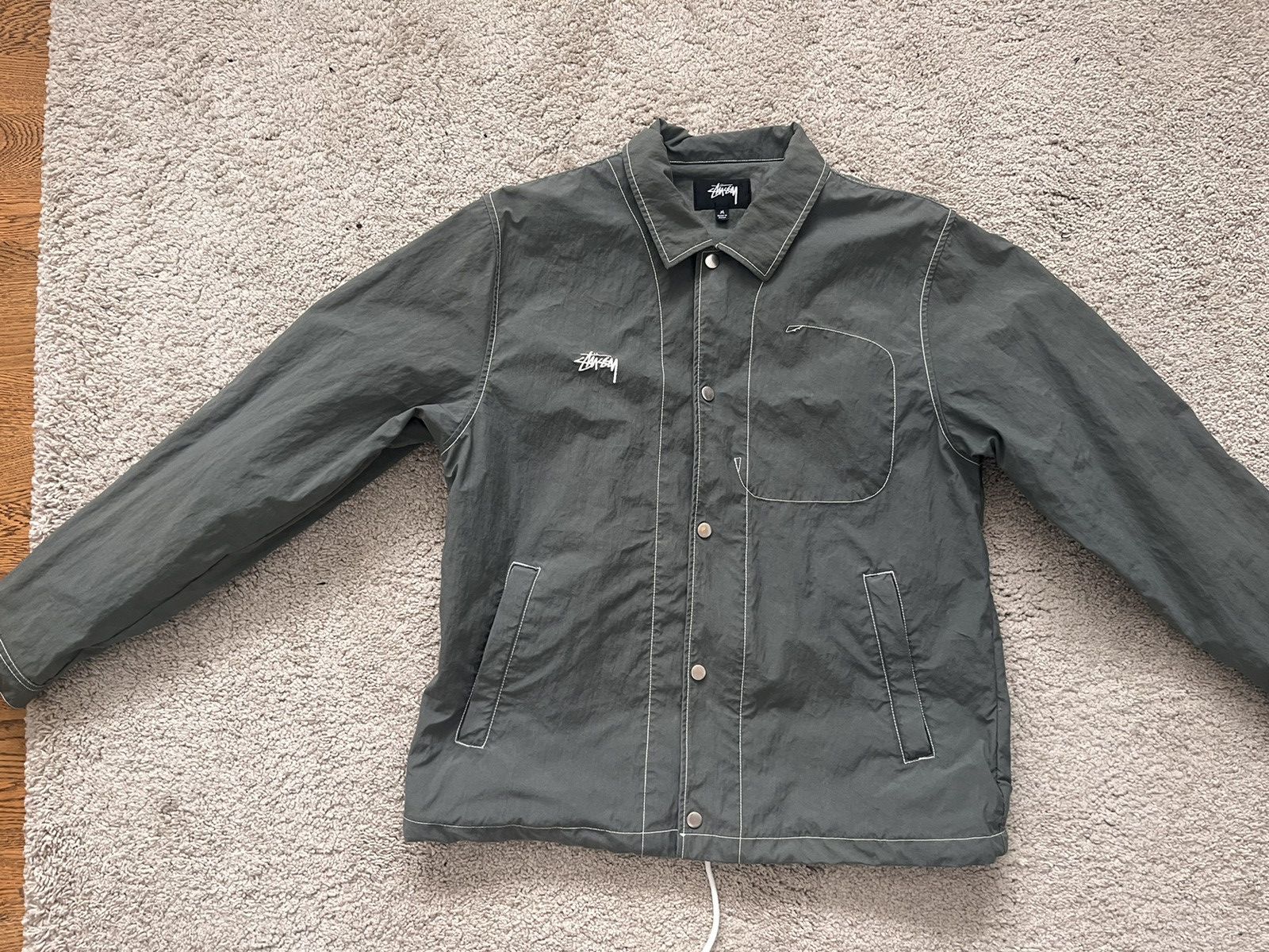 Stussy nylon folsom jacket green