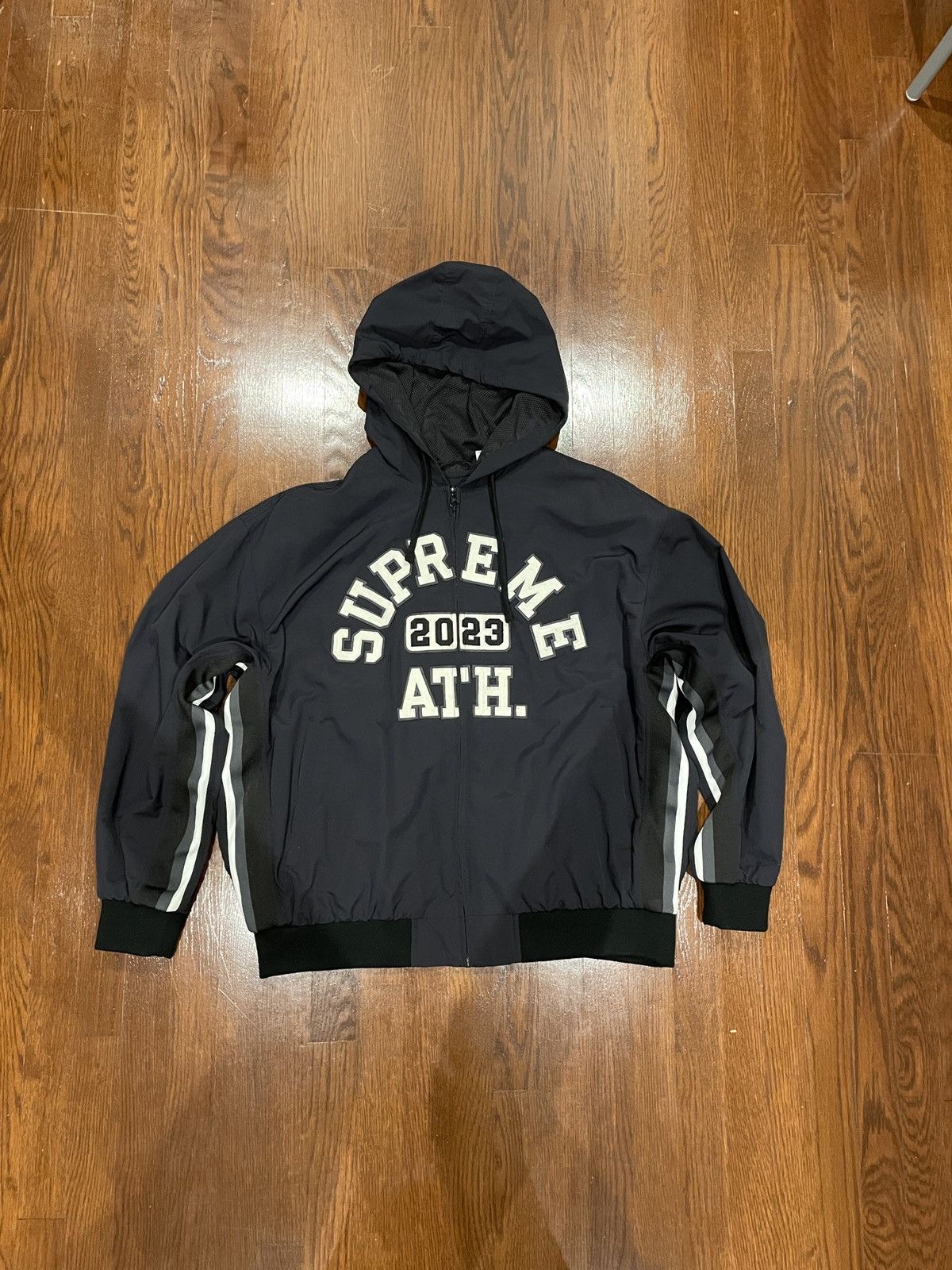 Supreme Supreme Appliqué Hooded Track Jacket in Black SS23