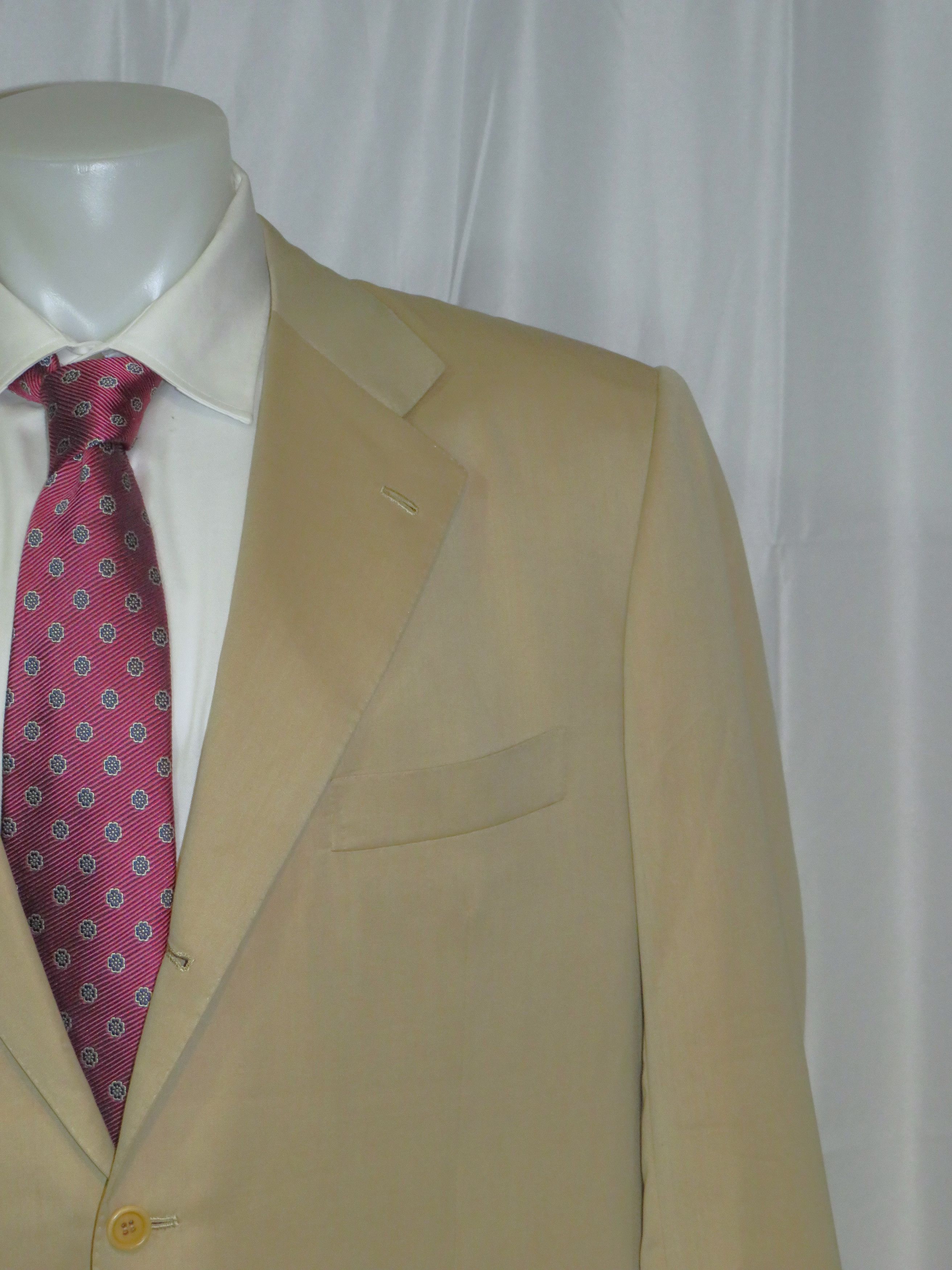 Kiton 14 Micron Blanc Blue Super 180 Solid Beige 3 Roll 2 Suit 50R Size 50R - 5 Thumbnail