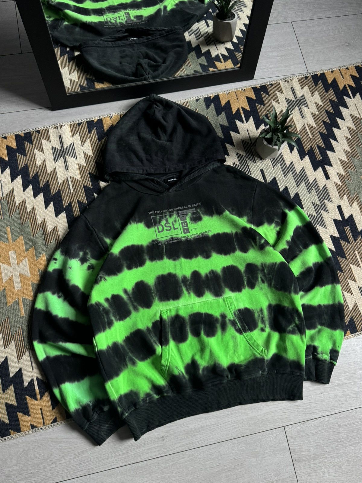 Diesel Diesel Teen Reflective Print Tie-Dye Hoodie Size US S / EU 44-46 / 1 - 2 Thumbnail