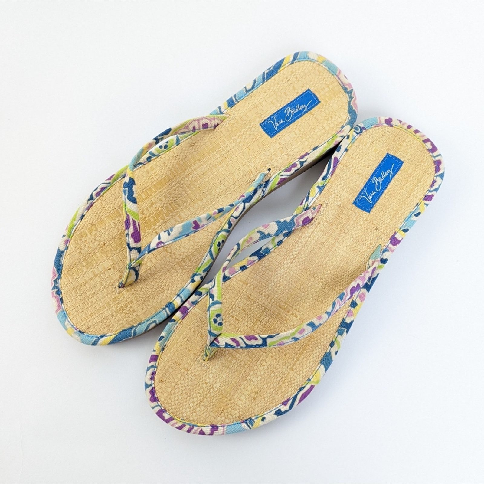 Vera Bradley Vera Bradley Straw Flip Flop Sandals in Capri Blue - 6.5 Size US 6.5 / IT 36.5 - 1 Thumbnail