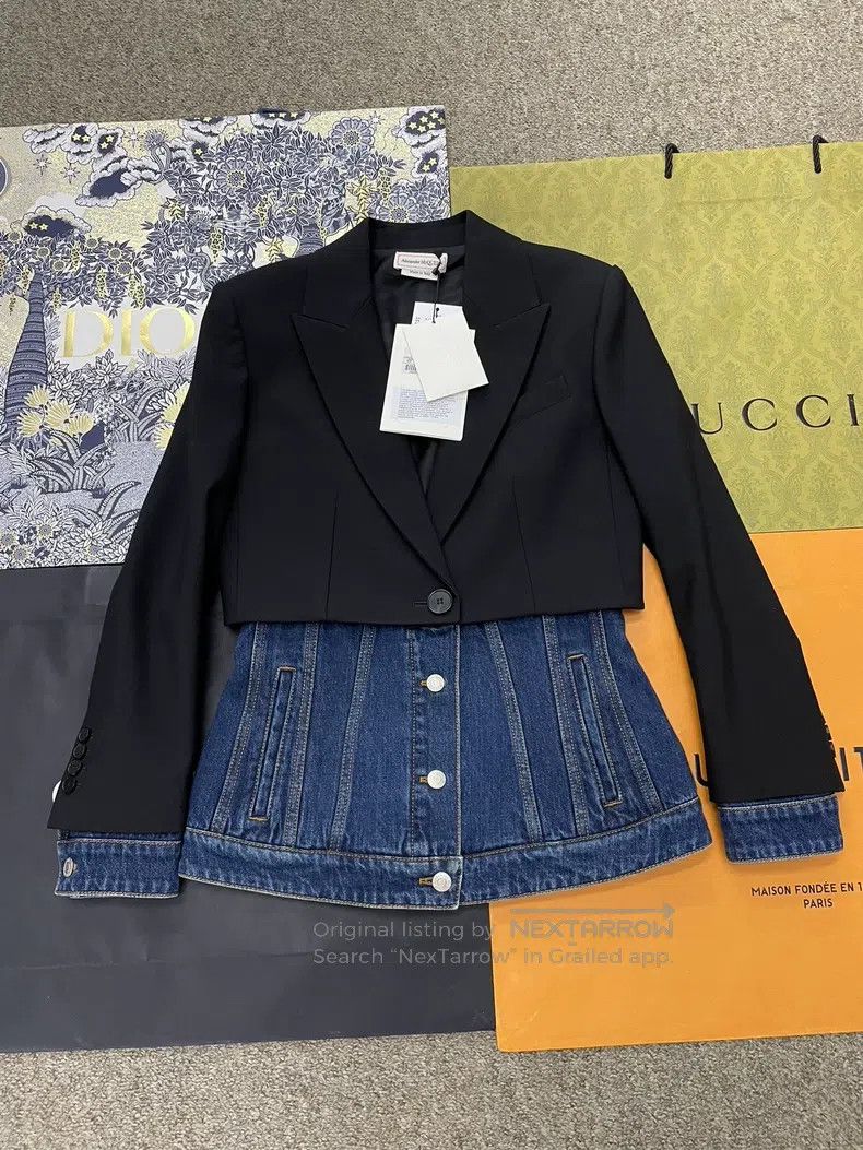 Alexander McQueen Alexander Mcqueen Stitched denim jacket Size S / US 4 / IT 40 - 1 Thumbnail