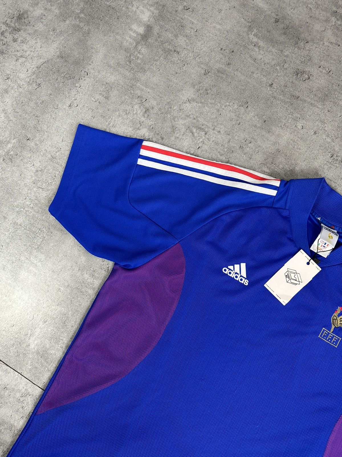 Adidas × Vintage France 2002 Home Kit Adidas Djorkaef retrokit Size US XL / EU 56 / 4 - 5 Thumbnail