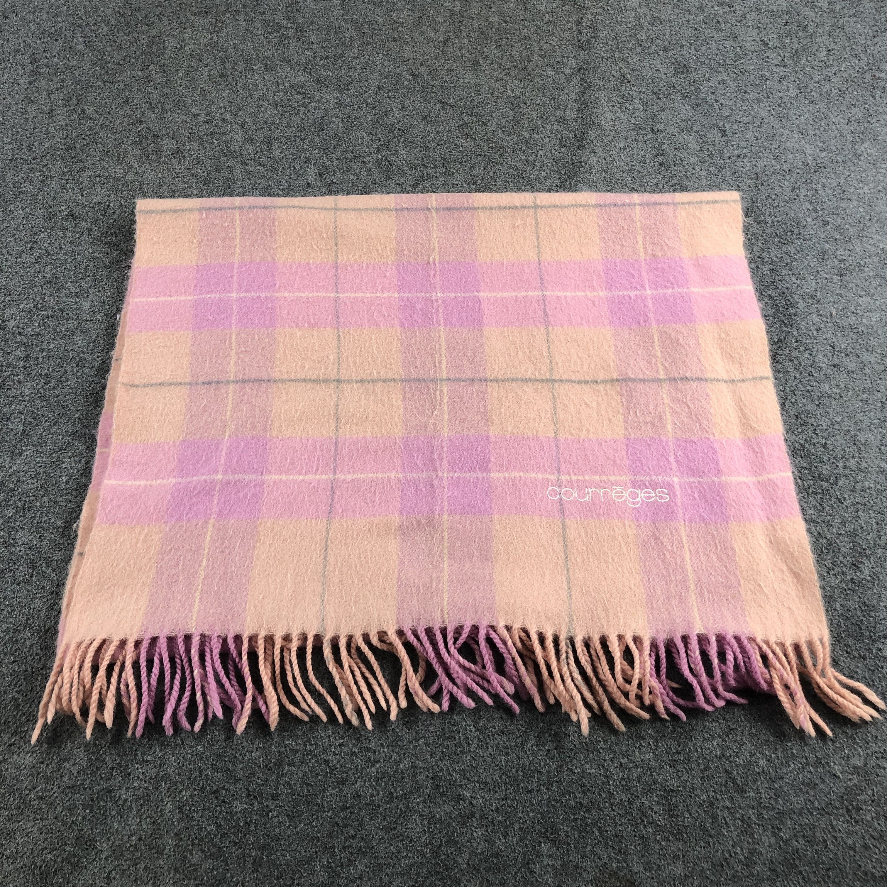 Courreges Courreges Tartan Wool Scarf Muffler V890 Size ONE SIZE - 1 Thumbnail