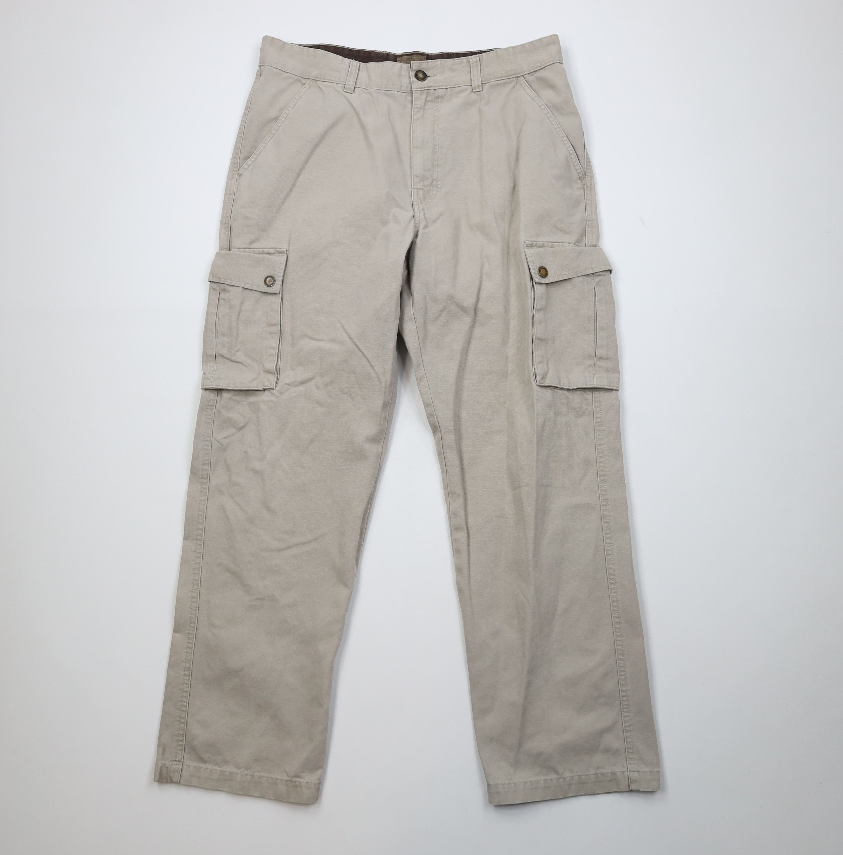 Vintage Vintage 90s Streetwear Wide Leg Cargo Pants Beige Cotton Size US 36 / EU 52 - 1 Thumbnail