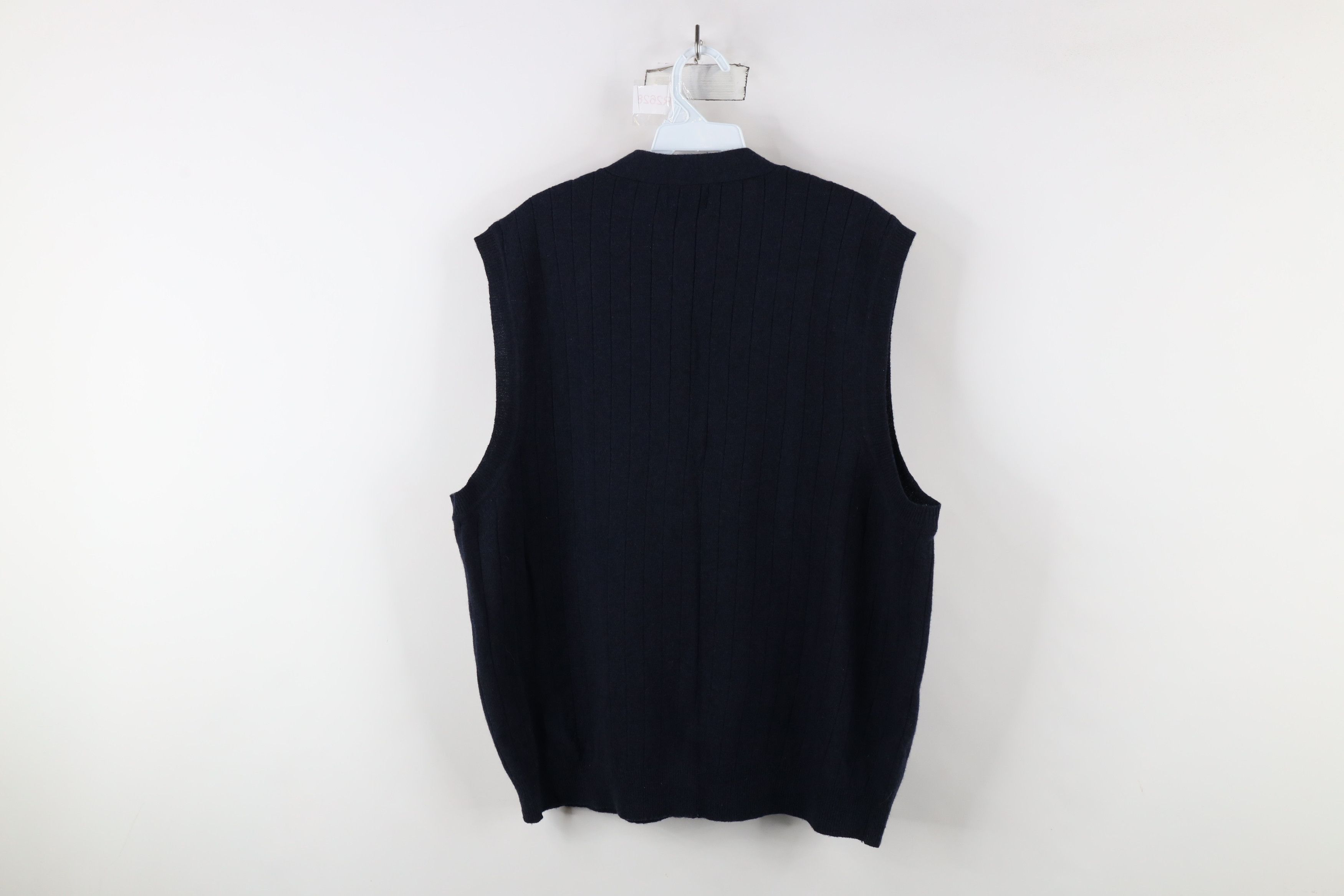 Vintage Vintage 90s Streetwear Lambswool Knit Sweater Vest Blue Size US L / EU 52-54 / 3 - 6 Thumbnail