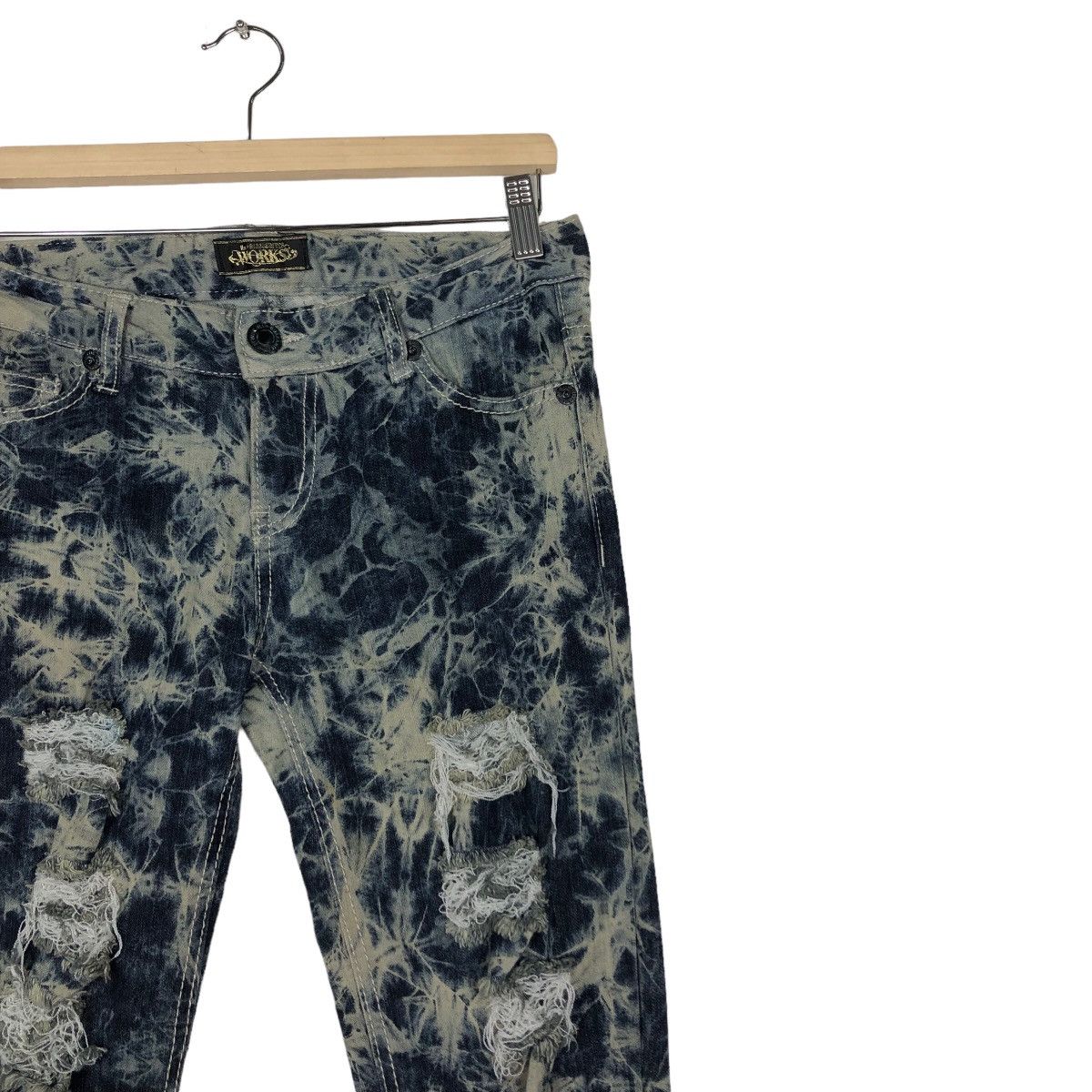 Hysteric Glamour 🔥Acid Wash Design Skinny Distressed Denim Jeans Works Japan Size US 30 / EU 46 - 6 Thumbnail