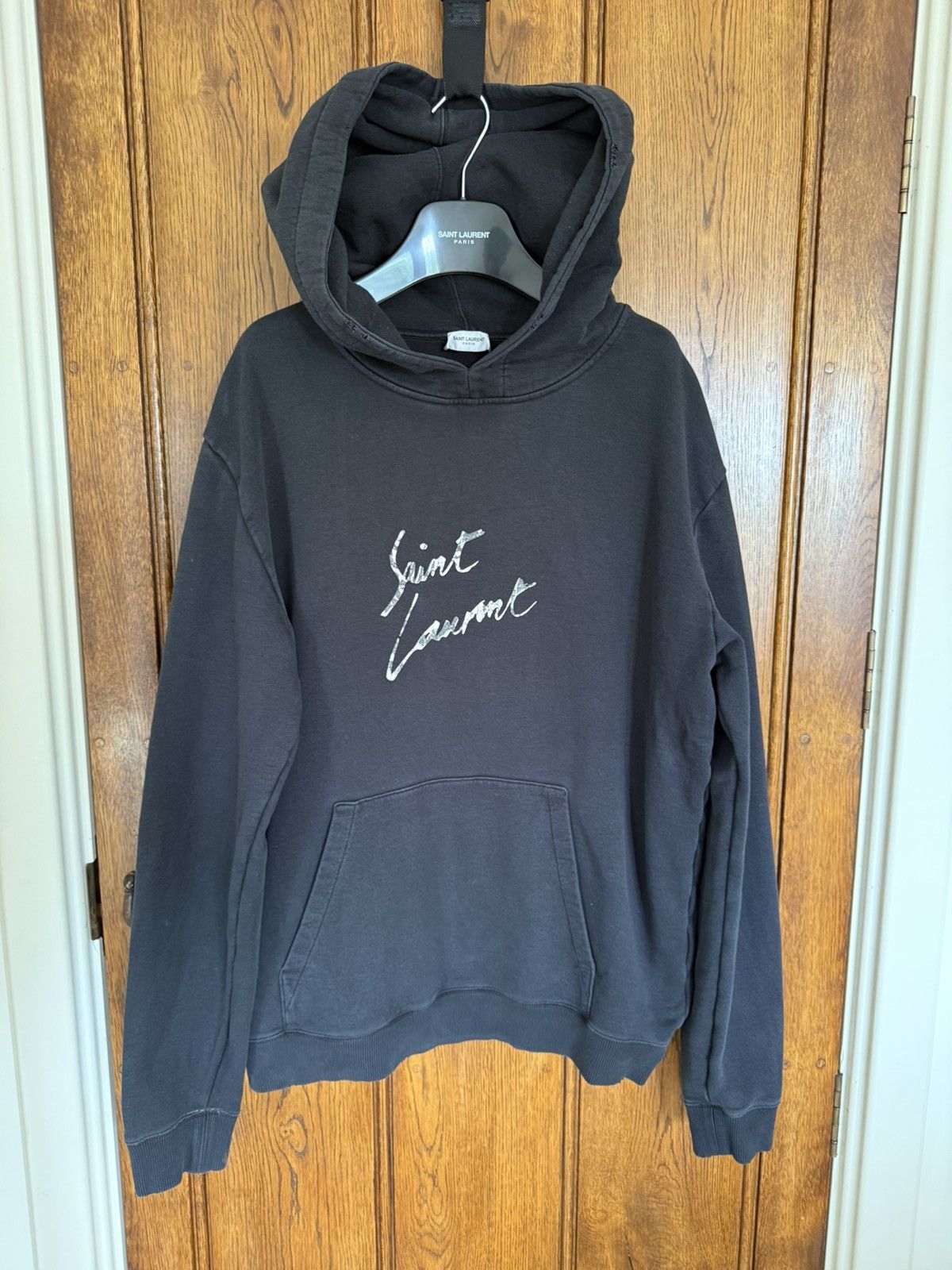 Saint Laurent Paris FW18 Saint Laurent camo logo script black hoodie XXL archive Size US XXL / EU 58 / 5 - 1 Thumbnail