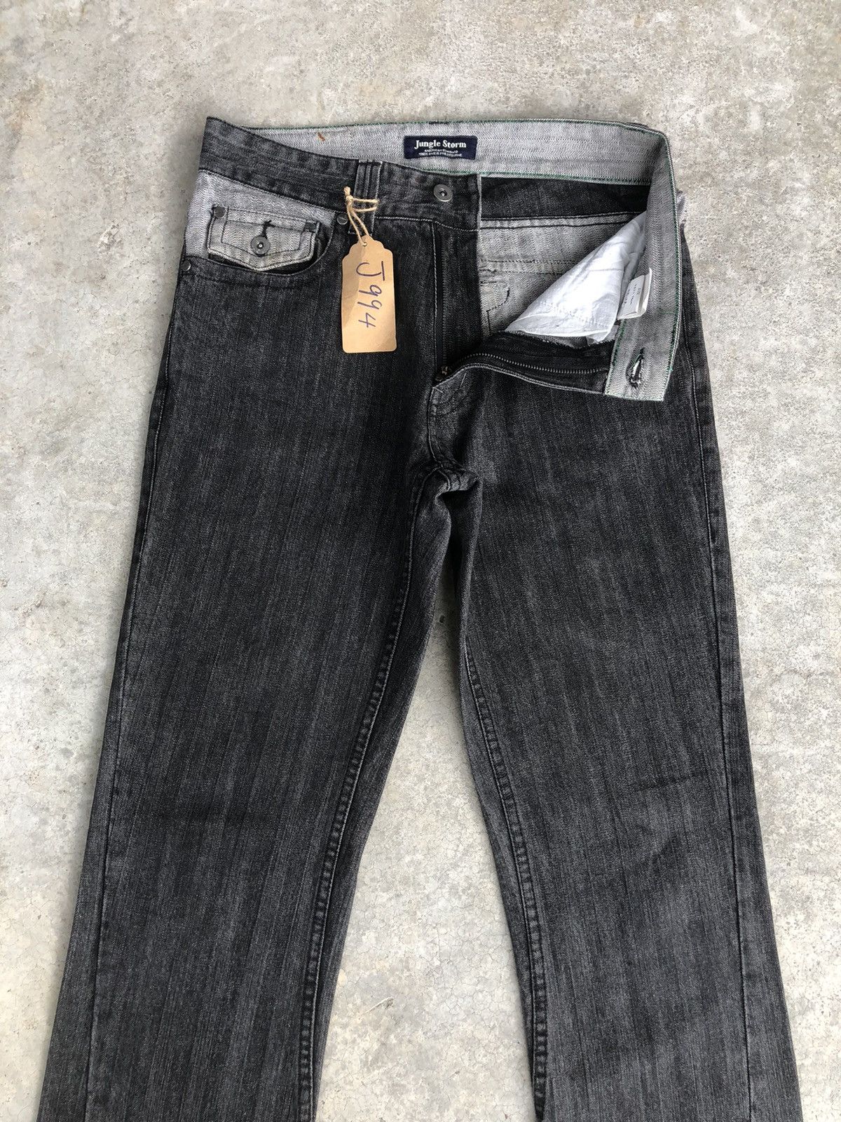 If Six Was Nine Japanese Jungle Storm Flared Jeans Size US 31 - 4 Thumbnail