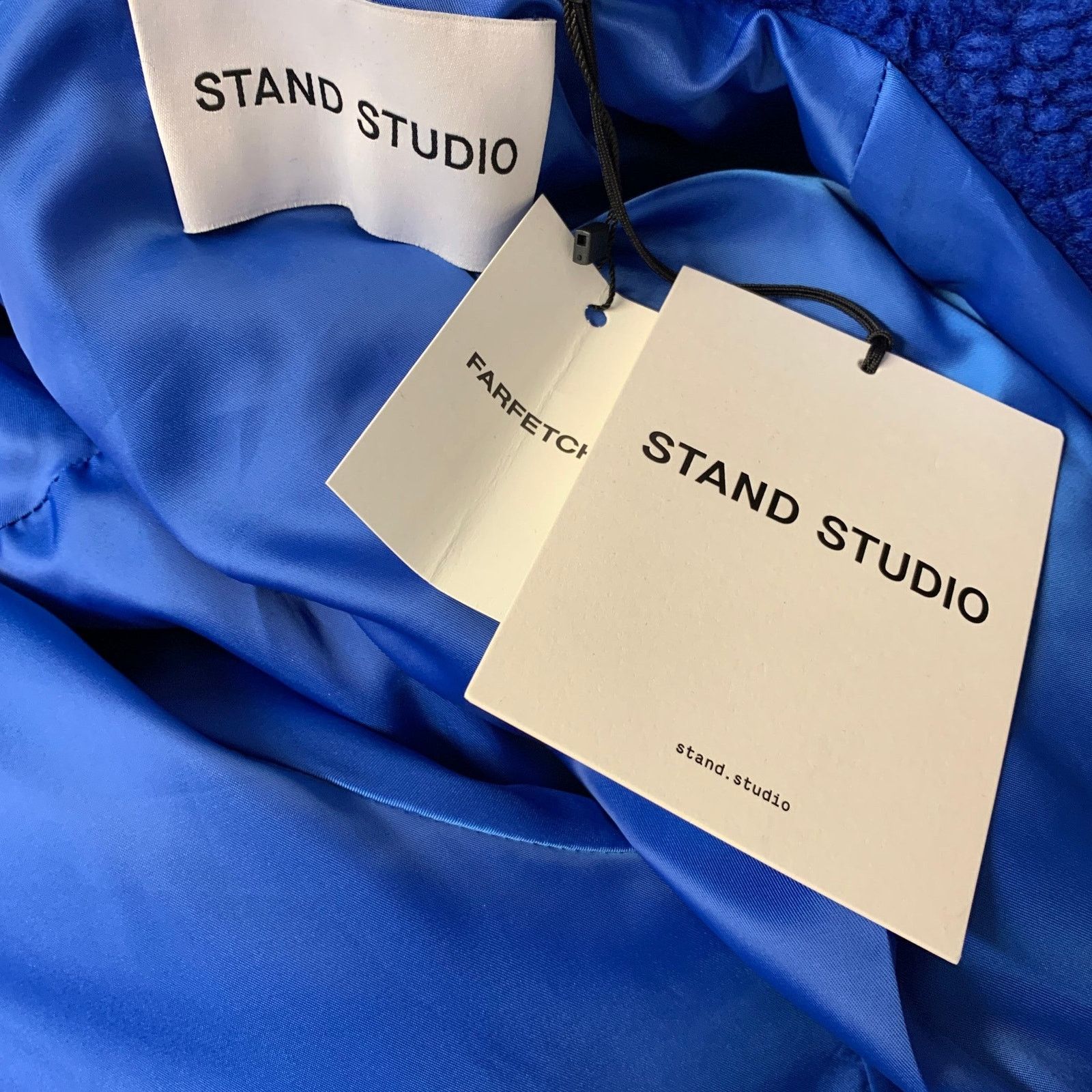 STAND STUDIO STAND STUDIO M Royal Blue Textured Faux Fur Coat Size M / US 6-8 / IT 42-44 - 4 Thumbnail