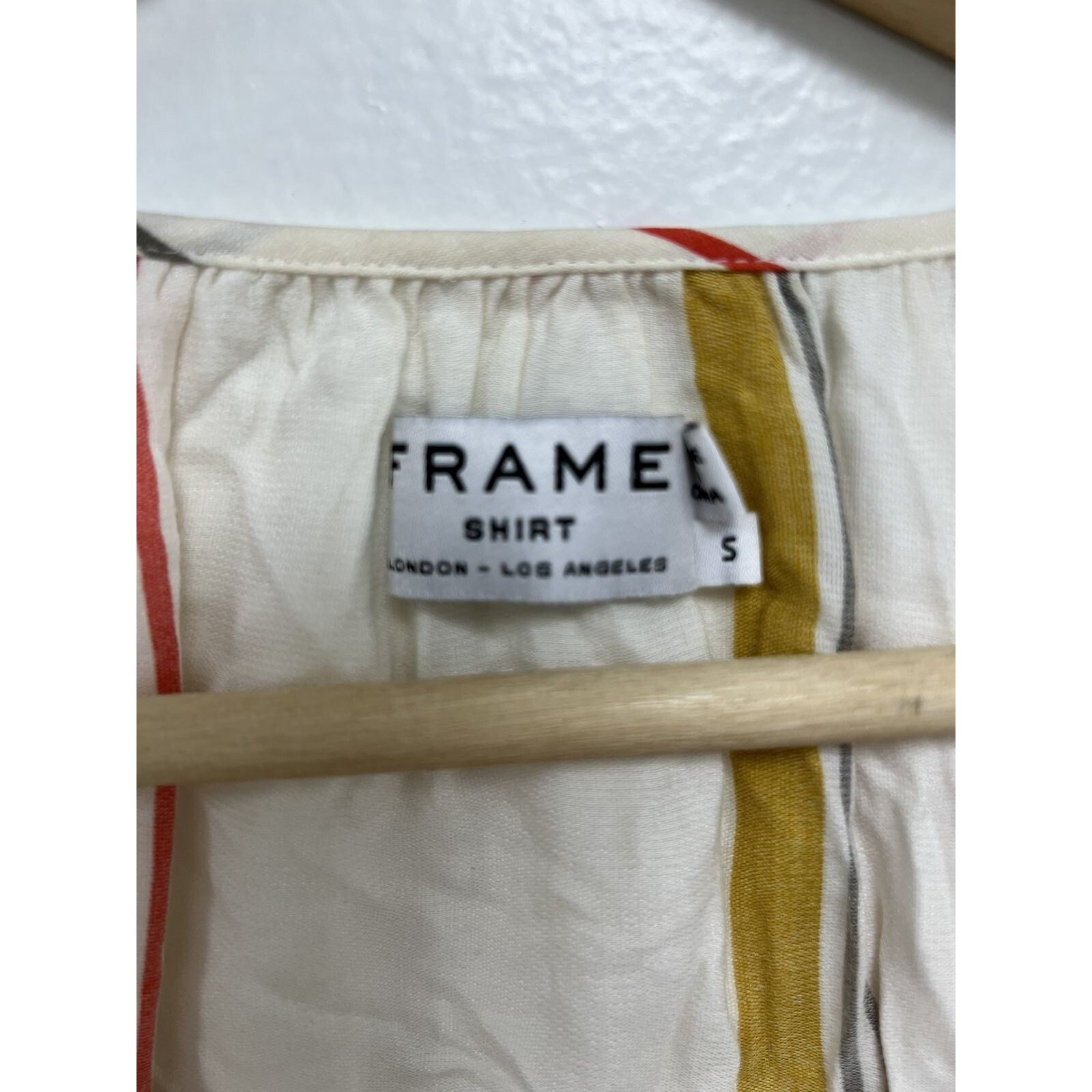 Frame Frame Saffron Summer Stripe White Silk Blend Lace S A001439 Size S / US 4 / IT 40 - 3 Thumbnail