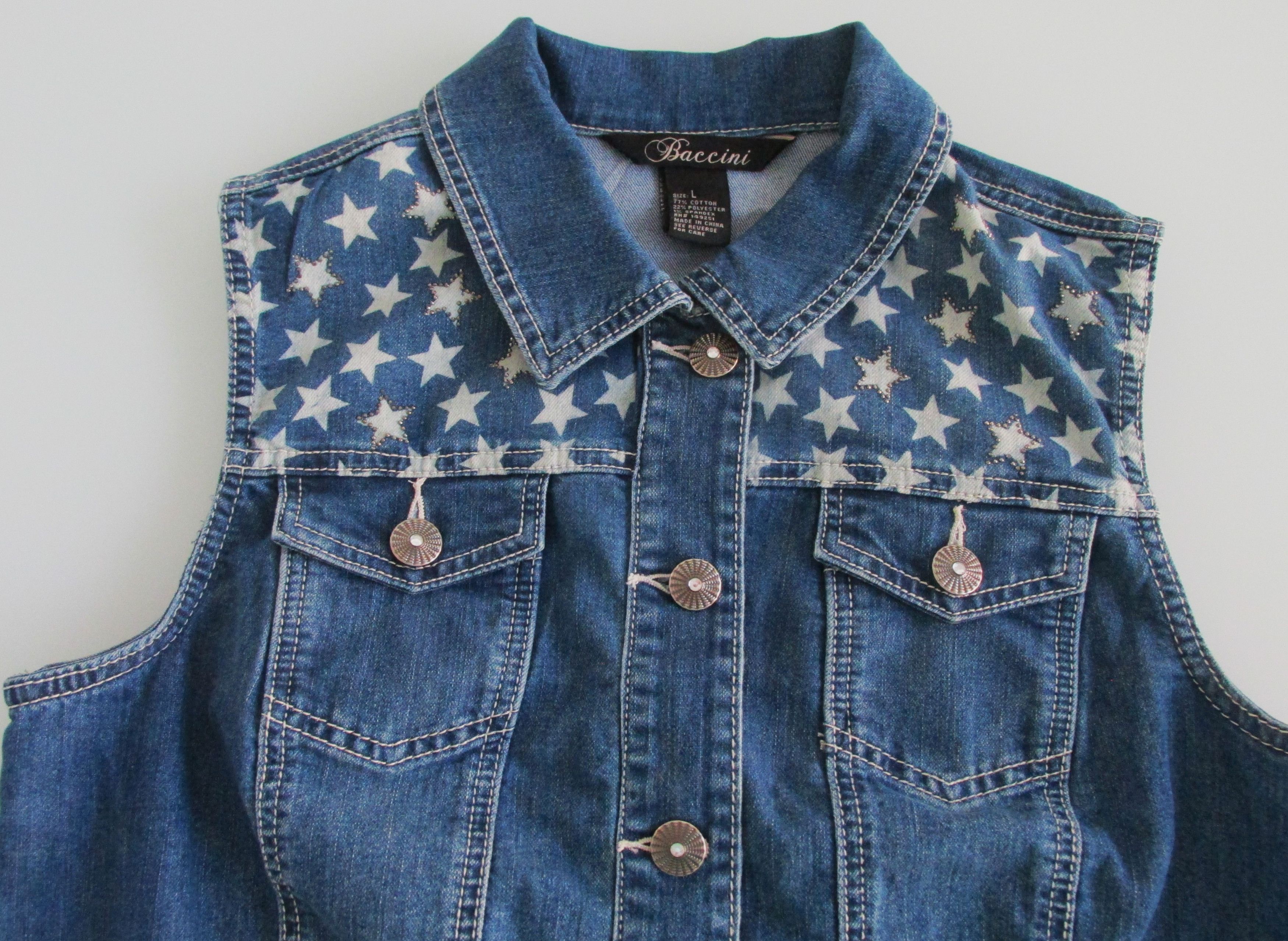 Other Baccini Women's Denim Sleeveless Shirt Size Large Size L / US 10 / IT 46 - 3 Thumbnail