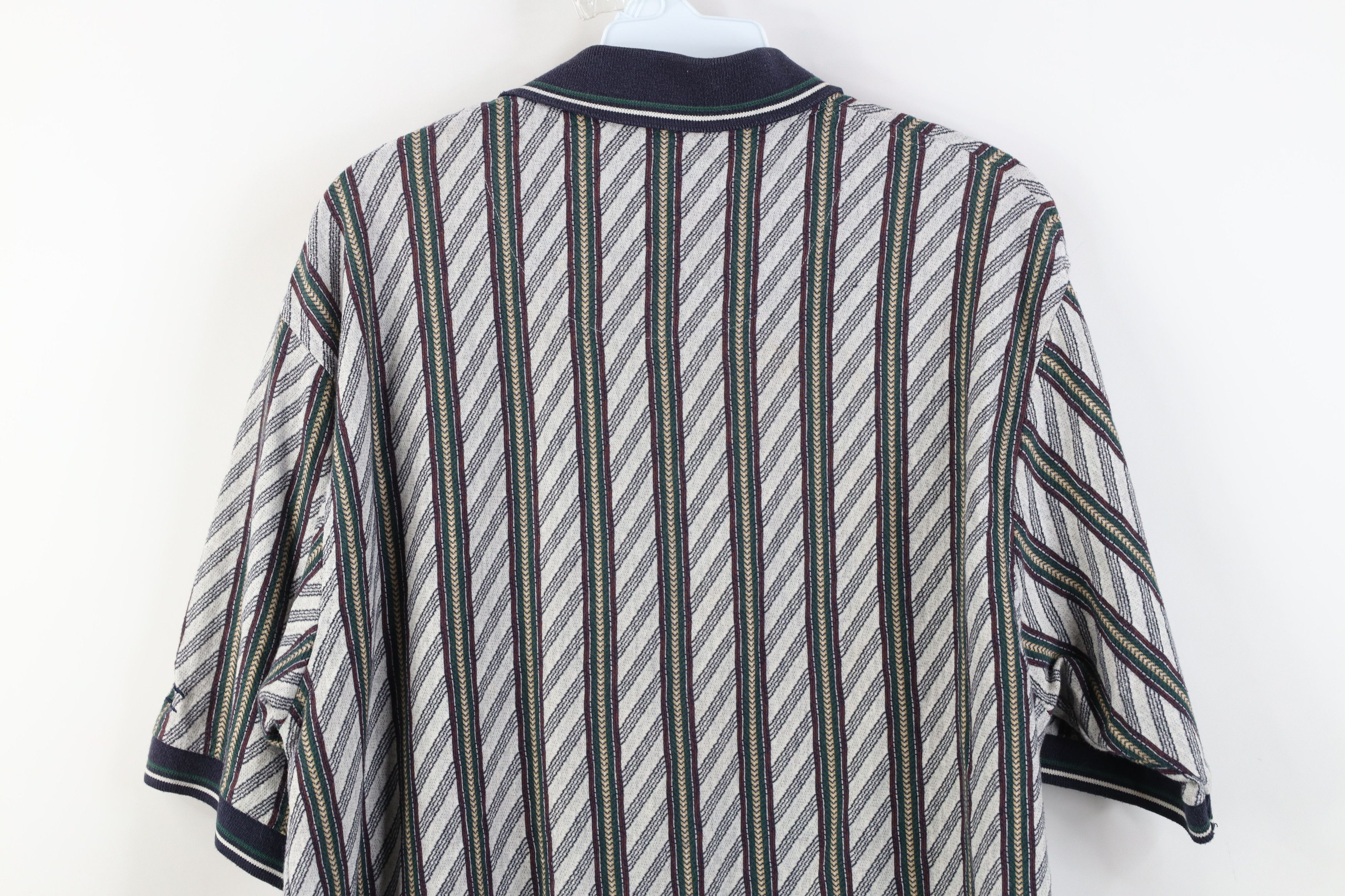 Vintage Vintage 90s Streetwear Striped Knit Collared Golf Polo Size US L / EU 52-54 / 3 - 10 Thumbnail