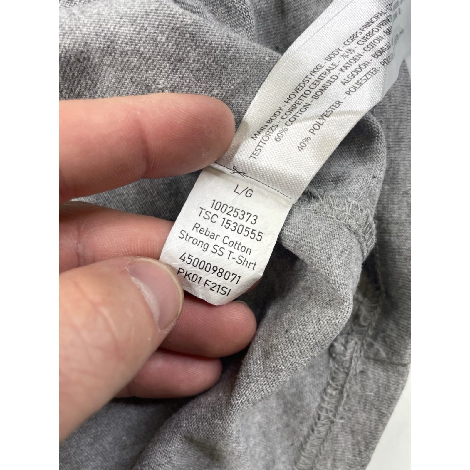Ariat Ariat Men's Rebar Cotton Strong Gray Heathered Work T-Shirt Size Large Gray ARIAT Rebar Cotton Work Shirt Mens Large Comfortable Crewneck Short Sleeve Size US L / EU 52-54 / 3 - 6 Thumbnail