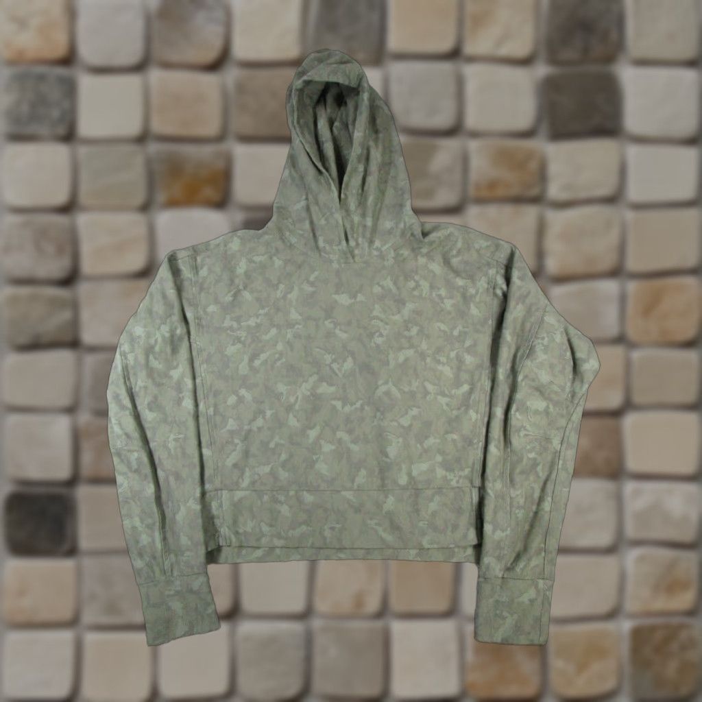 Athleta VINTAGE Athleta Hoodie Women's Small Green Camouflage Activewear Pullover Yoga Cotton Size S / US 4 / IT 40 - 1 Thumbnail