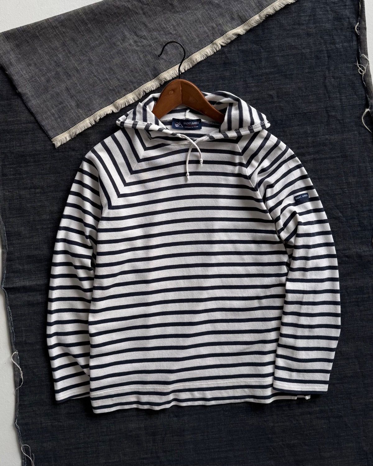 Saint James SAINT JAMES MARINE HOODIE STRIPE SHIRT Size US M / EU 48-50 / 2 - 4 Thumbnail