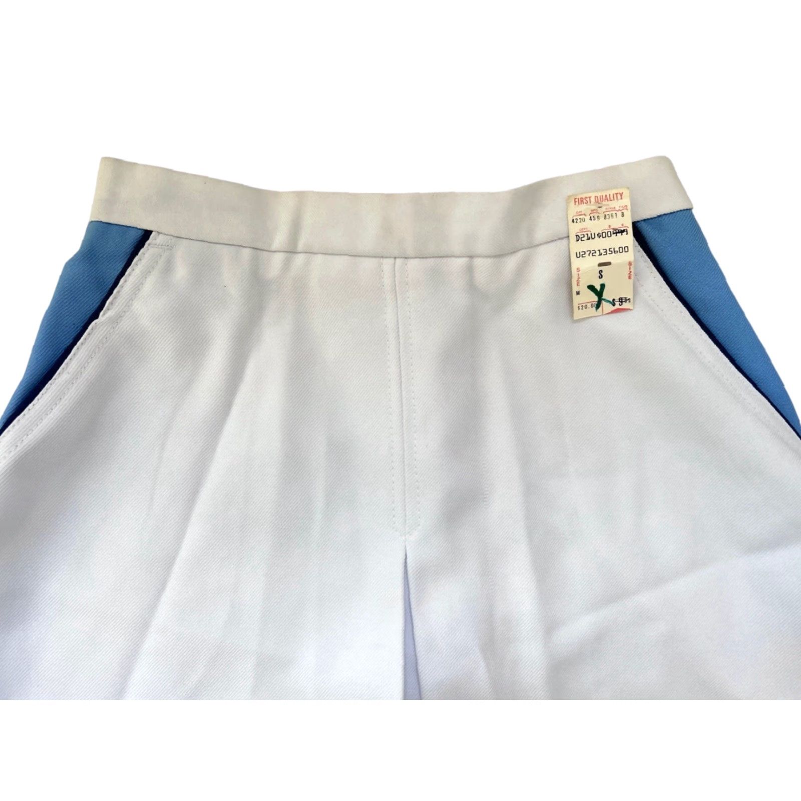VINTAGE Nike Skirt Womens S 80s Tennis White 12 Waist 14.5 Length Deadstock NWT Front Pockets Back Closure Embroidered Swoosh Caroli...