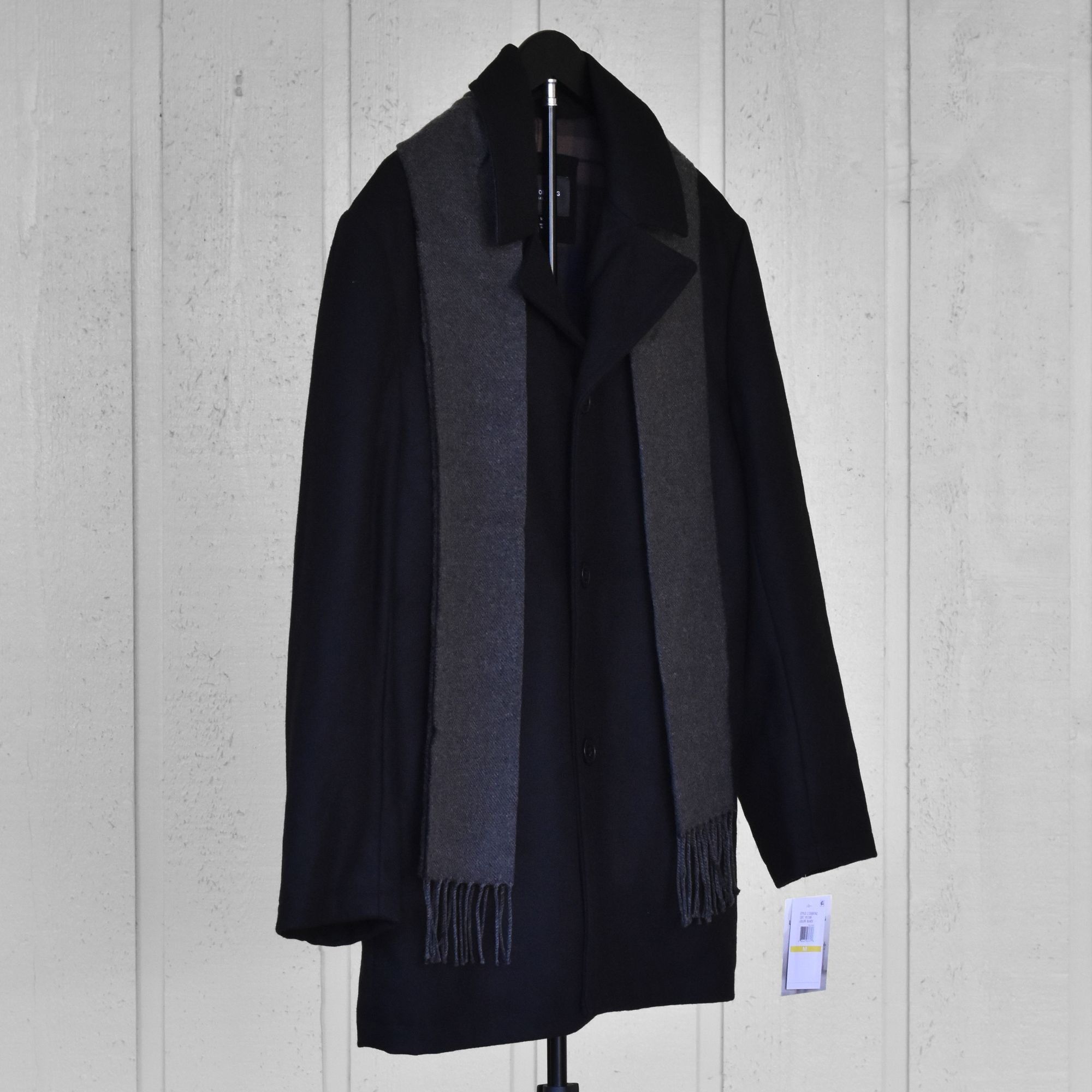 London Fog London Fog Men Amity Wool Blend Jacket Coat with Scarf Black Size US M / EU 48-50 / 2 - 3 Thumbnail