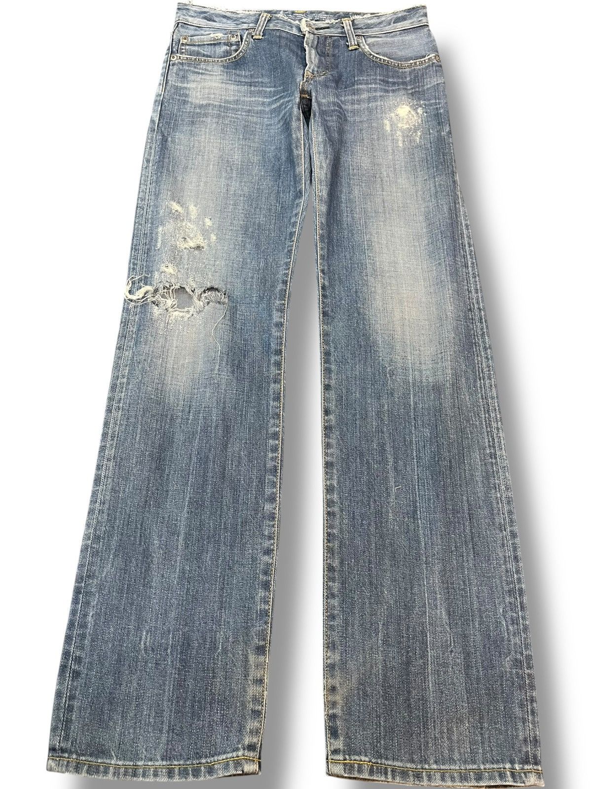 Vintage Edwin 502 R Faded Distressed Denim