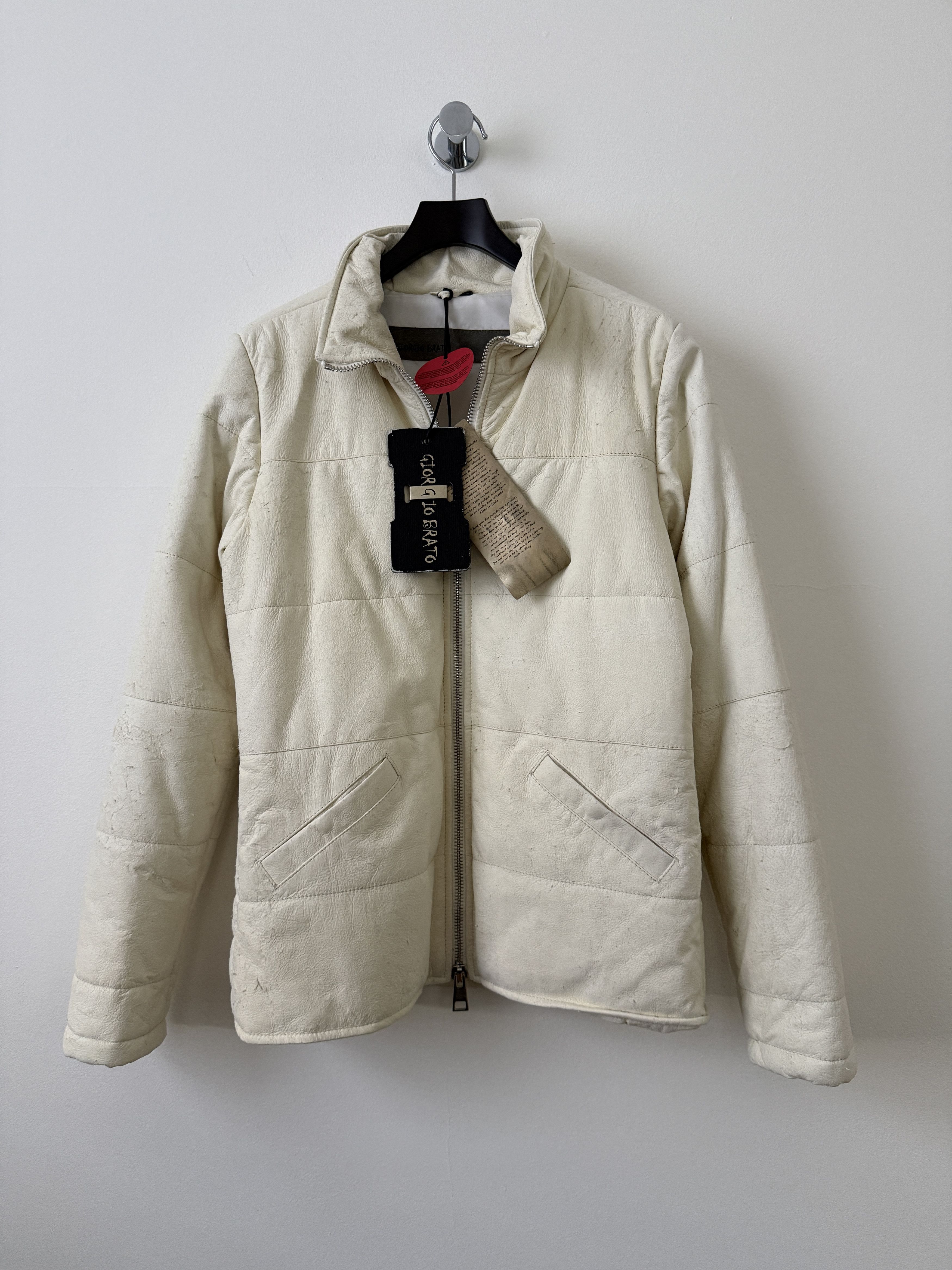 Giorgio Brato Leather Puffer Jacket Size M / US 6-8 / IT 42-44 - 1 Thumbnail