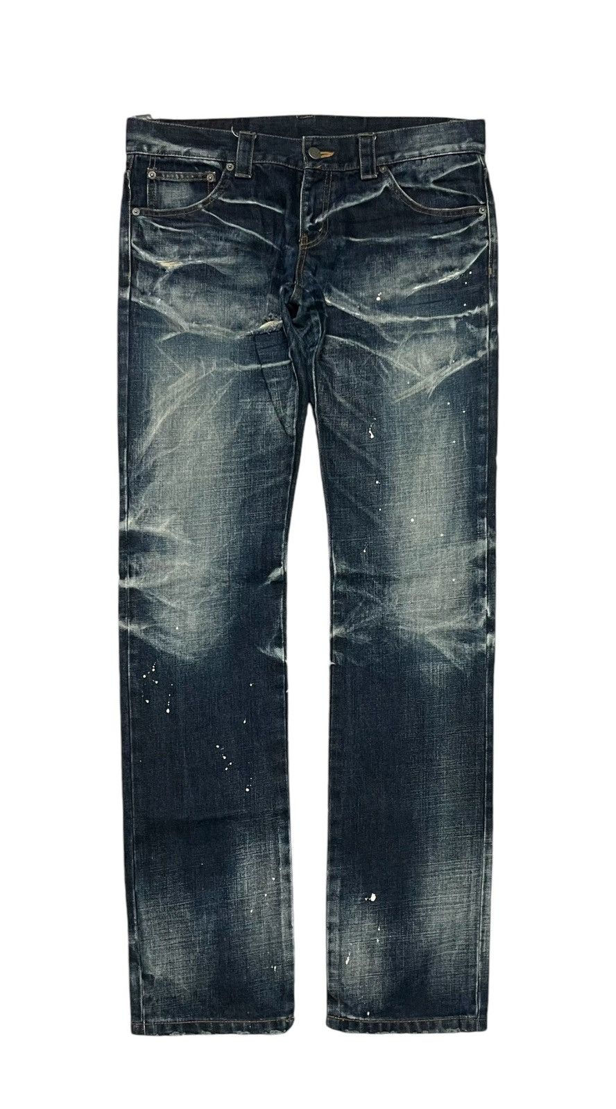 Tornado Mart 2000s TORNADO MART JAPAN SPLASH PAINT DISTRESSED JEANS Size US 34 / EU 50 - 2 Thumbnail